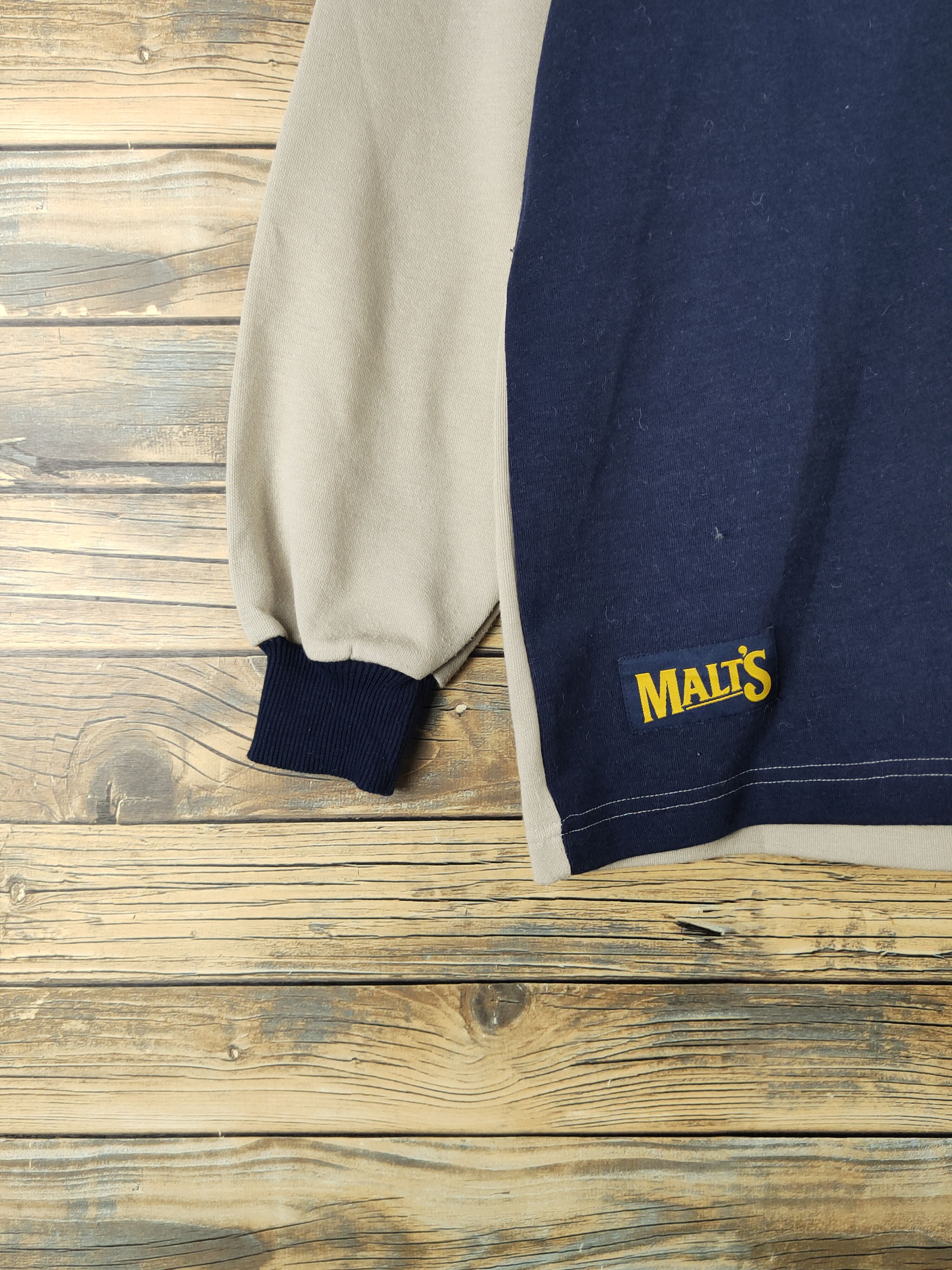 Vintage DL Malt's vintage Navy Beige Sweatshirts #2497 Size US M / EU 48-50 / 2 - 5 Thumbnail
