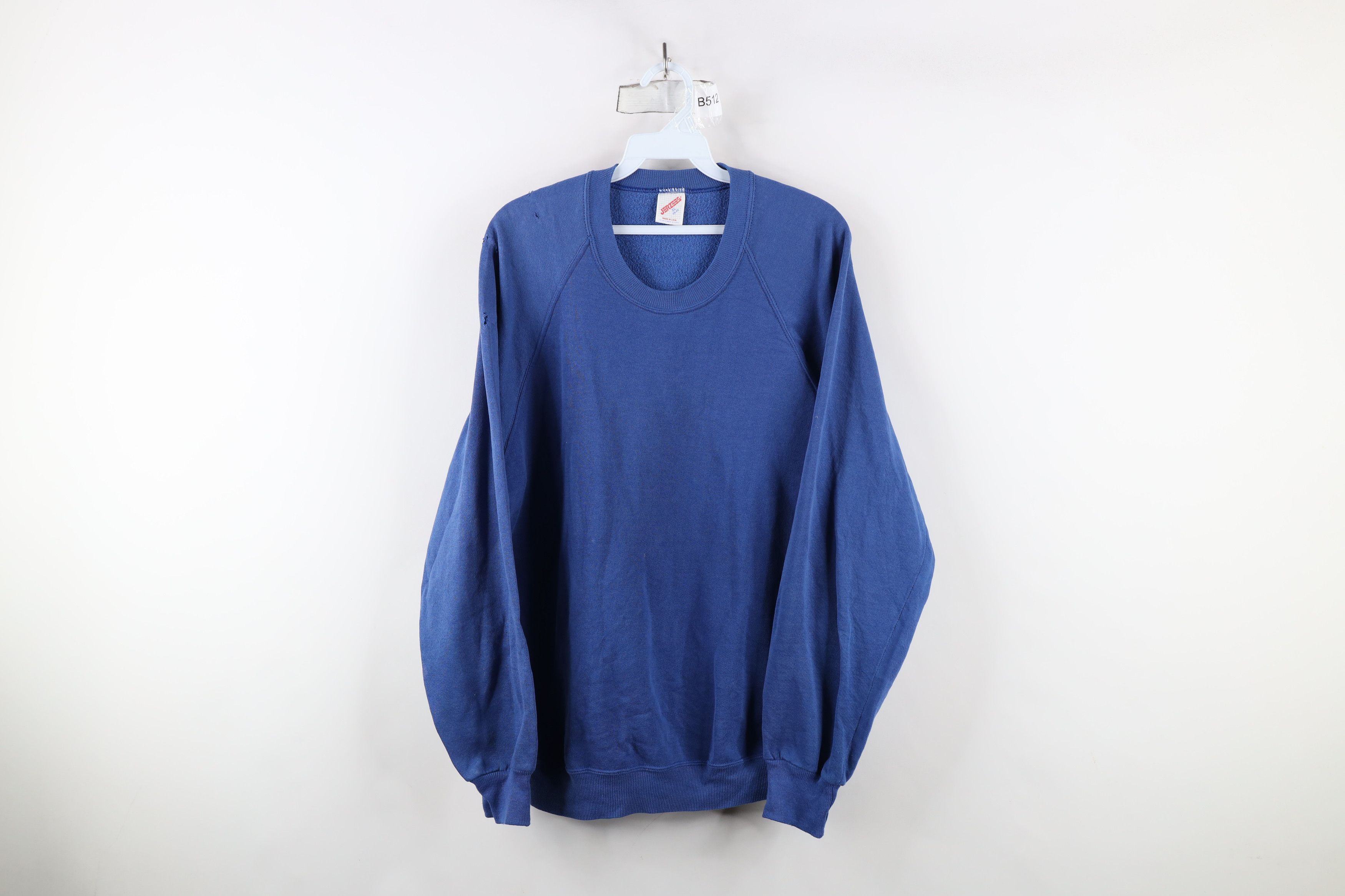 Vintage Vintage 90s Streetwear Crewneck Sweatshirt Royal Blue USA Size US XL / EU 56 / 4 - 1 Thumbnail
