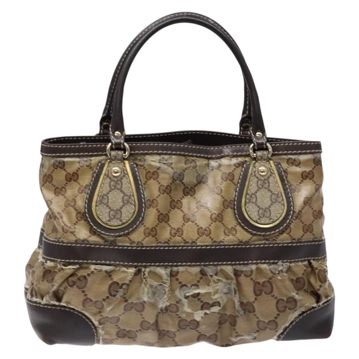 Gucci GUCCI GG Crystal Hand Bag Coated Canvas Beige Gold Size ONE SIZE - 2 Thumbnail