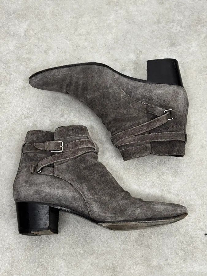 Saint Laurent Paris Saint Laurent Grey Suede Jodhpur Boots Size US 8 / EU 41 - 2 Thumbnail