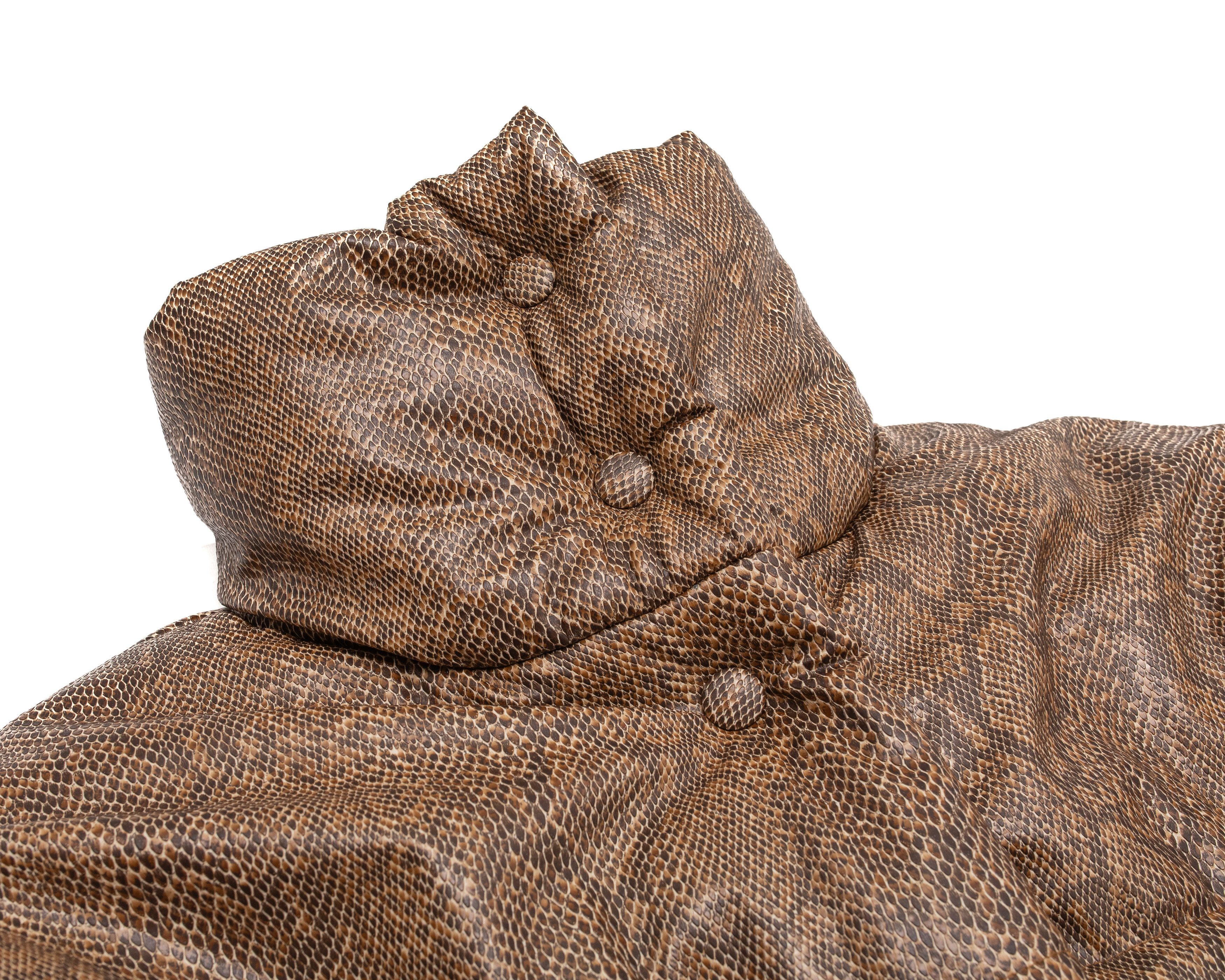 Nanushka NANUSHKA Hide Snake Print Puffer Jacket In Brown Size S / US 4 / IT 40 - 4 Thumbnail