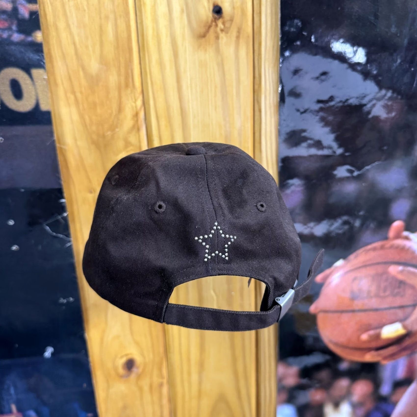 Gap VINTAGE GAP Hat Cap Strap Back S/M Brown Crystal Studded Logo Womens Star Rhinestone Y2K Size ONE SIZE - 4 Thumbnail