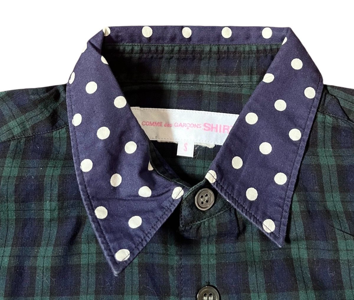 Comme des Garcons *FINAL DROP* Cdg shirt pink logo polkadot plaid shirt Size US S / EU 44-46 / 1 - 3 Thumbnail