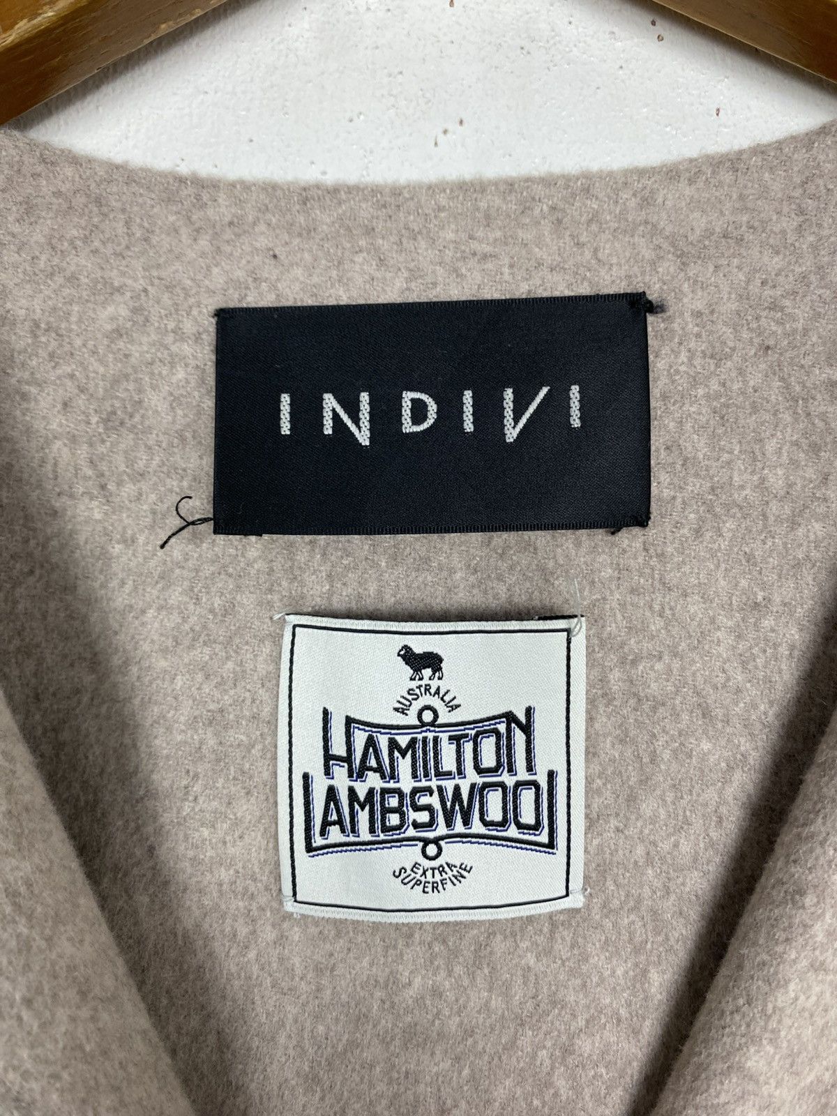 Japanese Brand Rare‼️Indivi x Hamilton Lambswool Coat Size M / US 6-8 / IT 42-44 - 4 Thumbnail