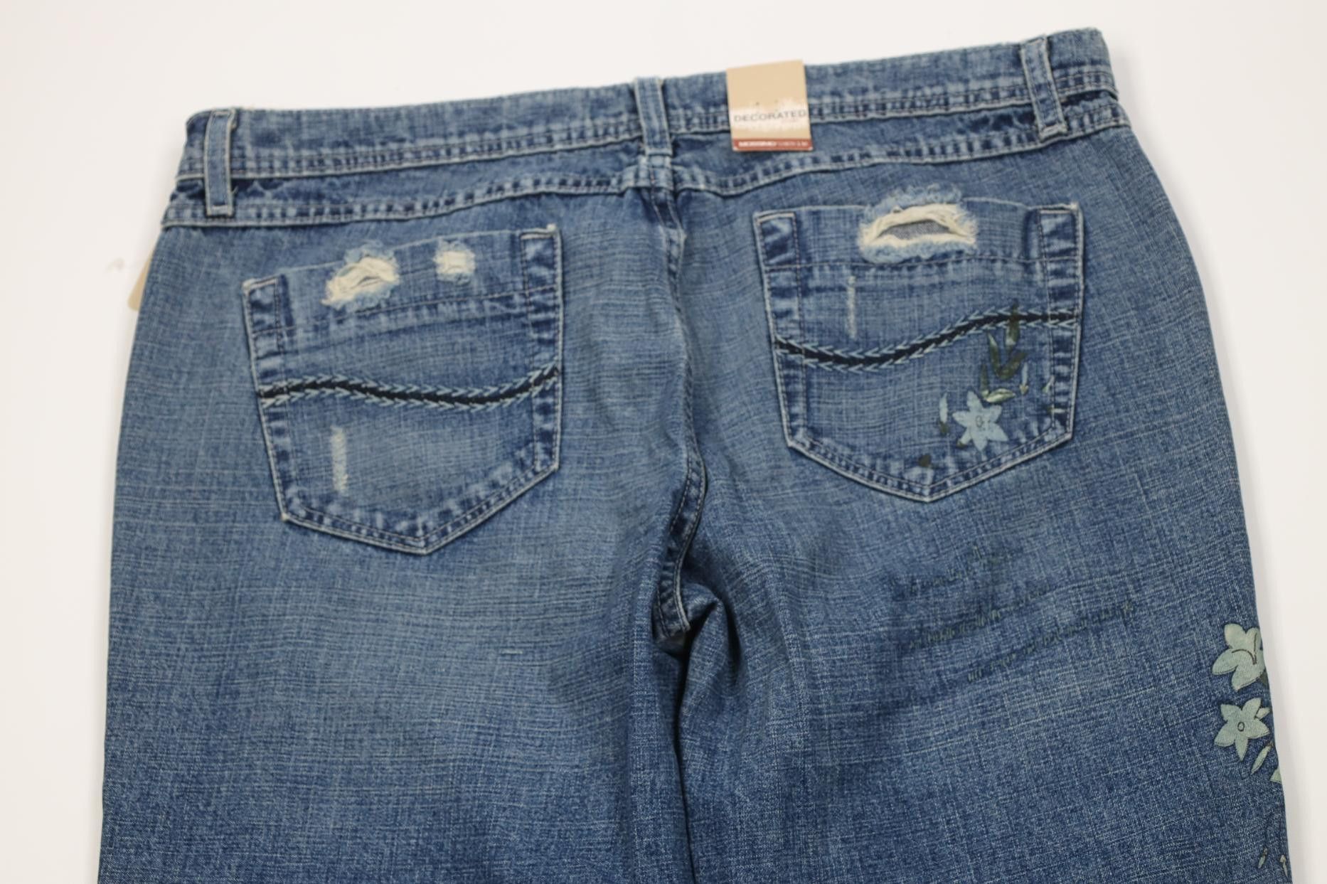 Vintage Deadstock Vintage Y2K 2005 Mossimo Flower Wide Leg Jeans Size 36" / US 14 / IT 50 - 13 Thumbnail