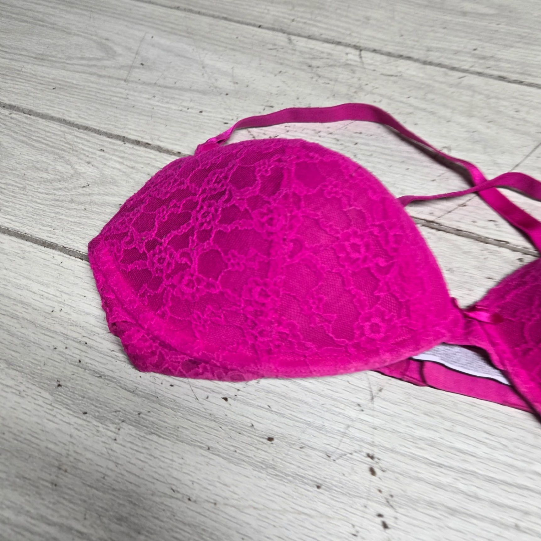 Victoria's Secret Victoria's Secret Pink Racer Back Demi Bra Womens 36DD Pink Lace Lined Underwire Size ONE SIZE - 2 Thumbnail