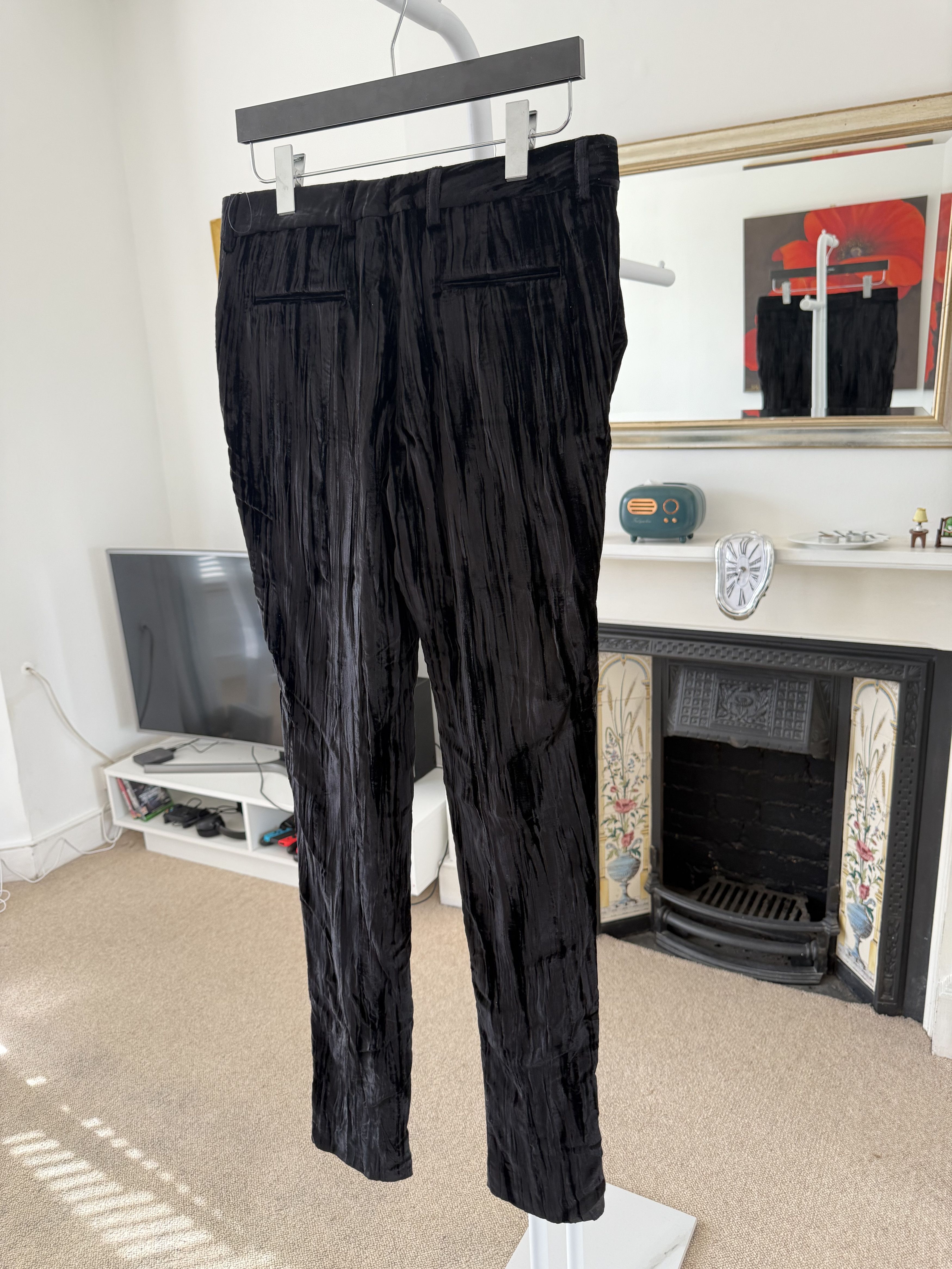 Saint Laurent Paris Saint Laurent Velour Low Waist Trousers Size 28" / US 6 / IT 42 - 4 Thumbnail
