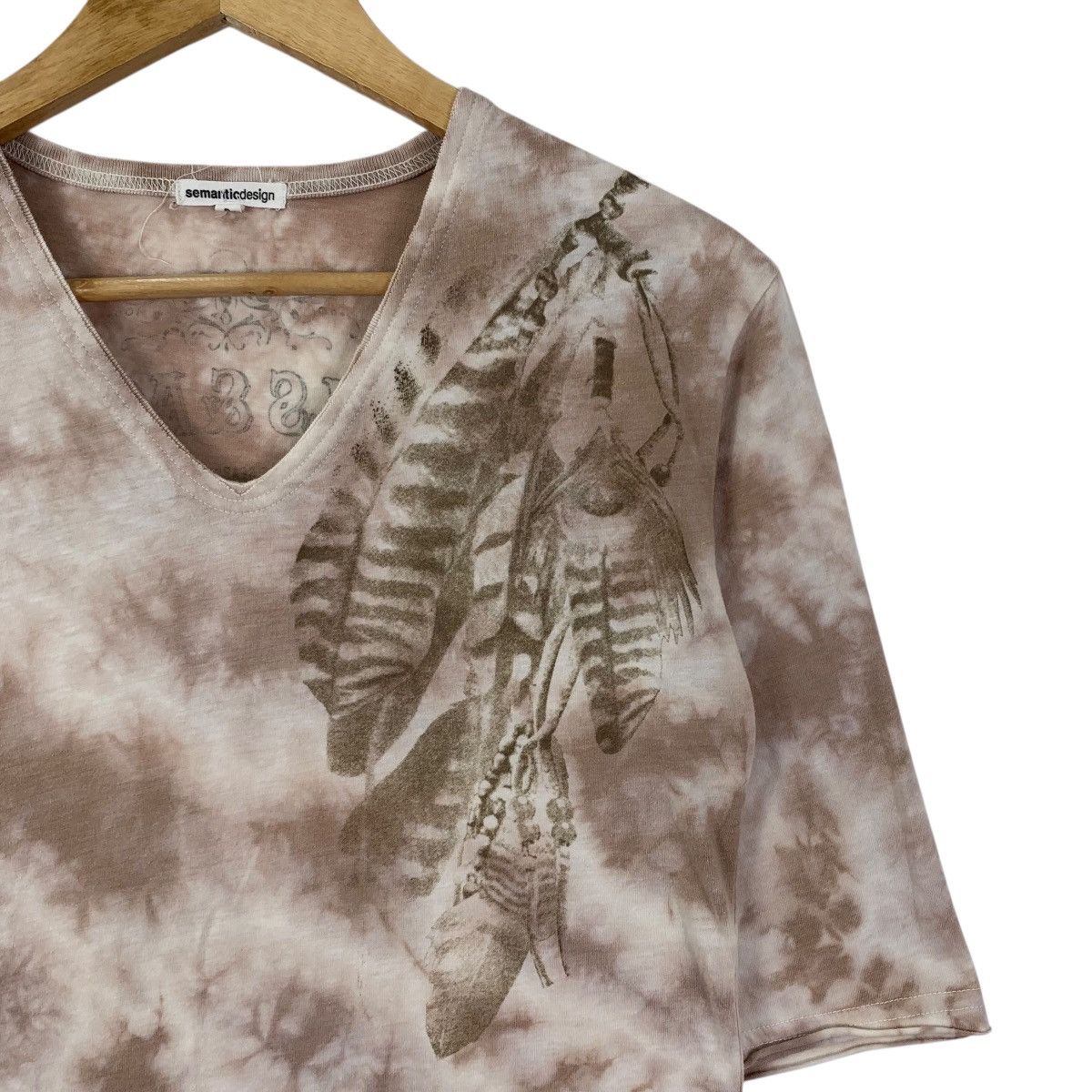 semanticdesign SEMANTIC DESIGN Tie Dye V-Neck Wording Punk Tshirt Size US S / EU 44-46 / 1 - 3 Thumbnail