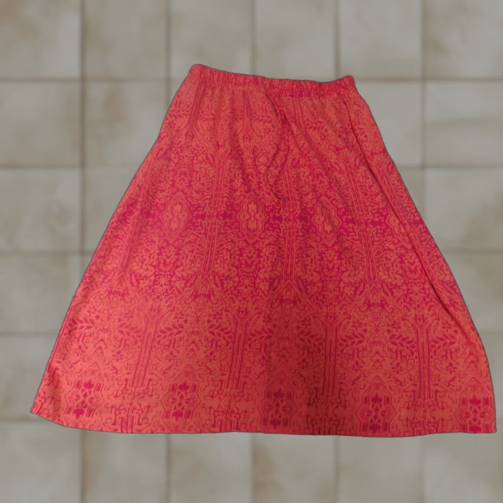 Faded Glory Faded Glory Skirt Womens A-Line Knee Length Pink Floral 4 Stretch Zipper Knit Cotton Wool PU Regular Mid Size 27" / US 4 / IT 40 - 1 Thumbnail