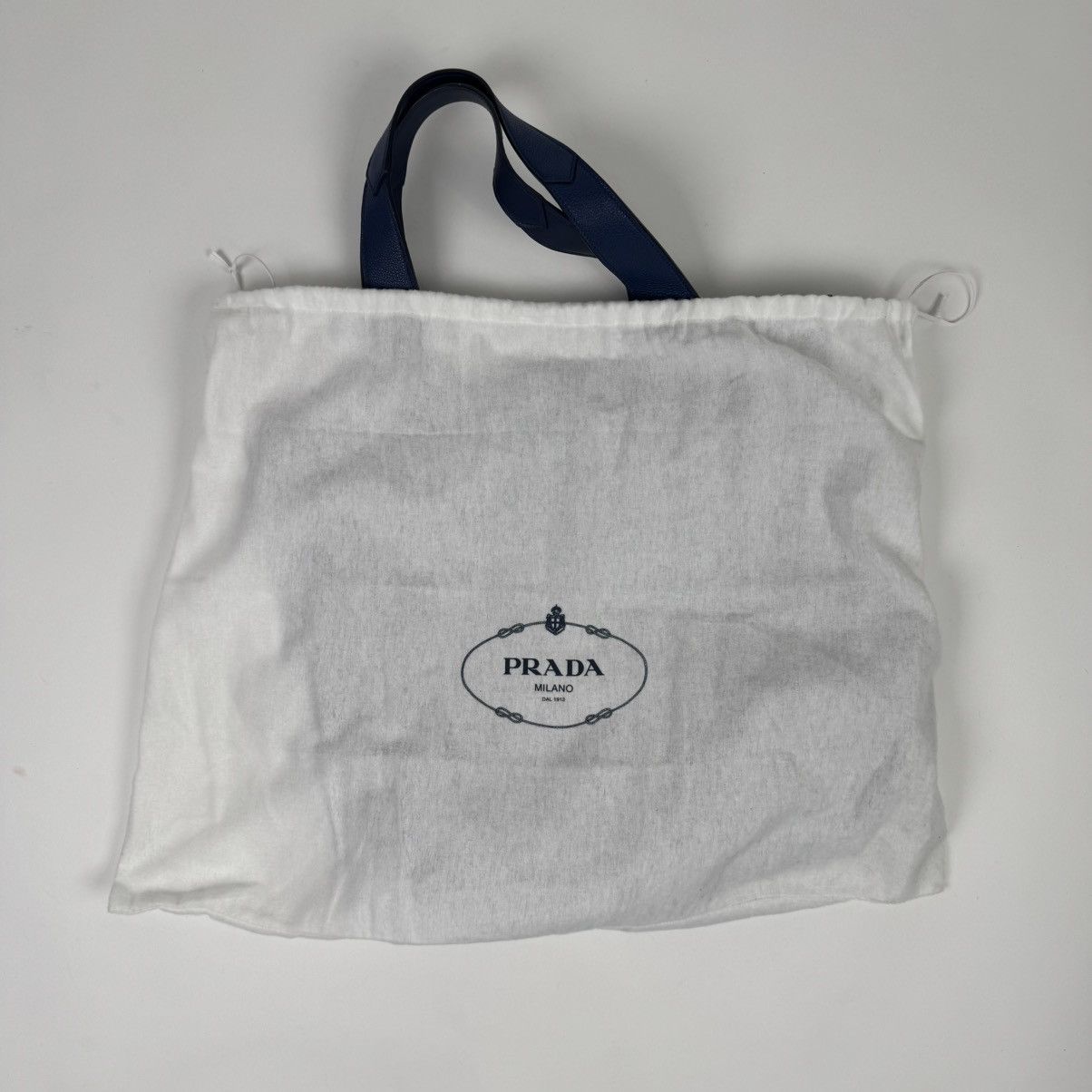 Prada Prada Blue Triangle Logo Nappa Leather Large Tote Bag Size ONE SIZE - 12 Thumbnail