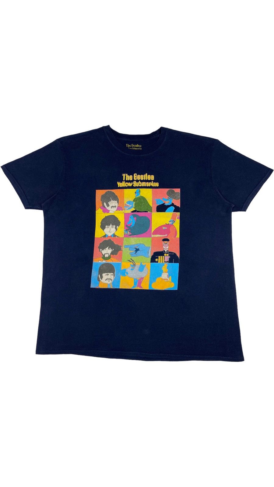 image of Art x Band Tees 2010 The Beatles Yellow Submarine Uk Subafilms in Navy Blue (Size 2XL)