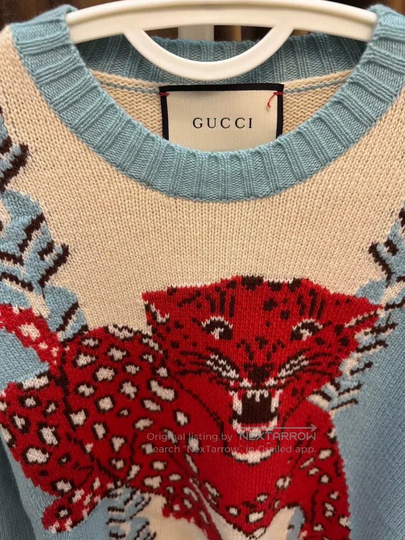 Gucci Gucci Embroidered Lion Heavy Industry Knitted Sweater Size US XS / EU 42 / 0 - 3 Thumbnail