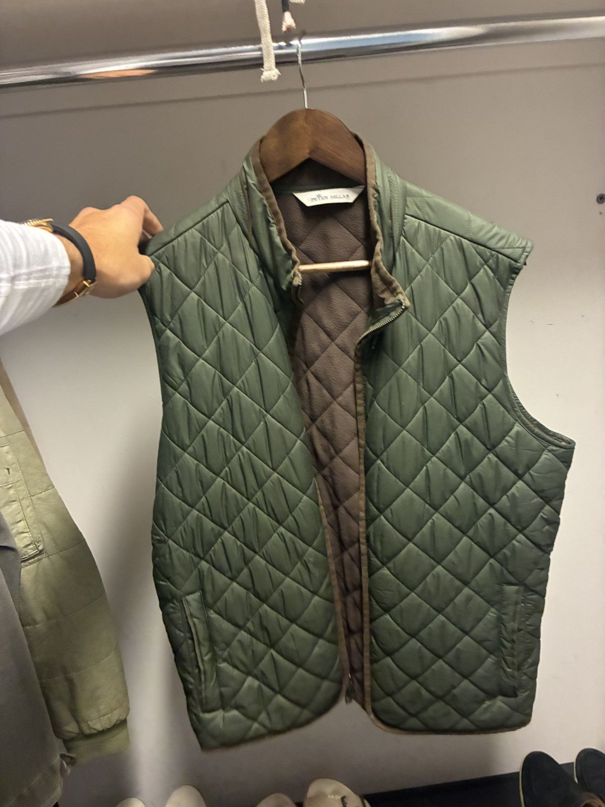 Peter Millar Quilted Olive Vest