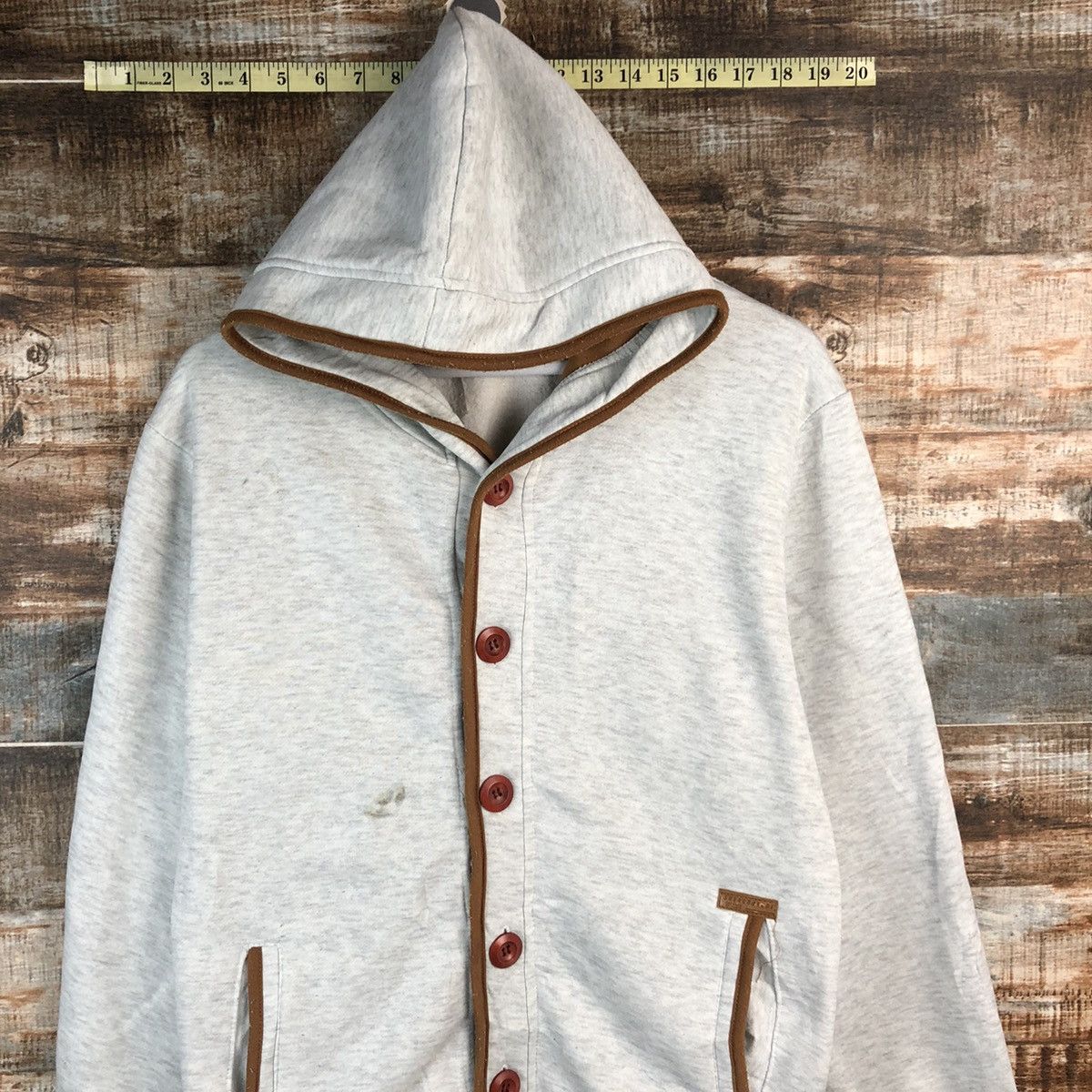 Japanese Brand Shengbangdi Grey Hoodie #1932 Size L / US 10 / IT 46 - 5 Thumbnail