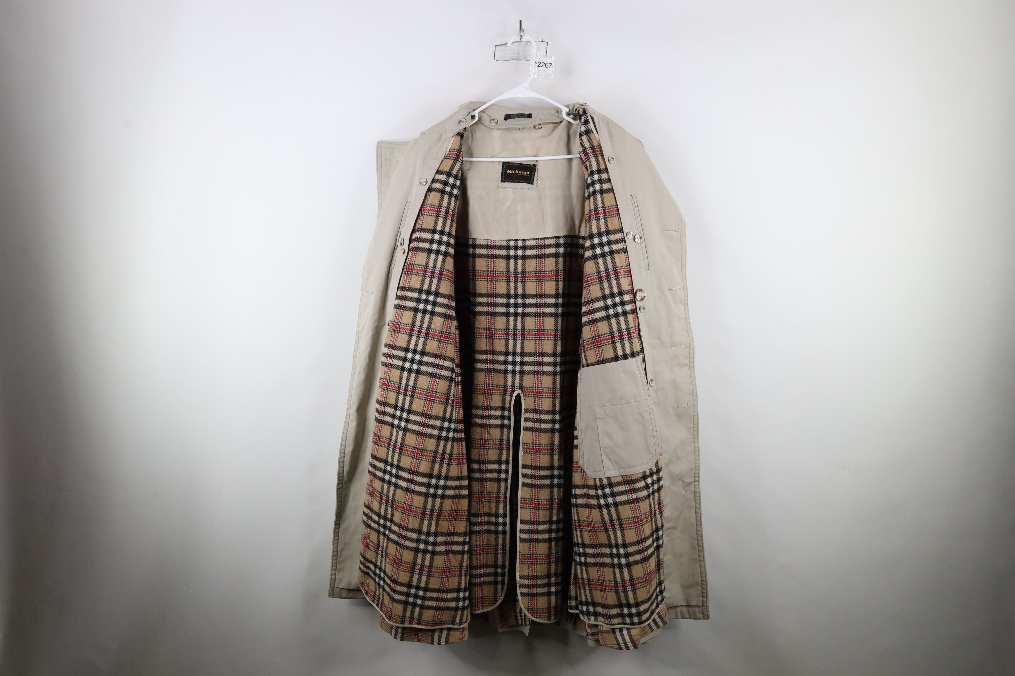 Vintage Vintage 70s Streetwear Lined Heavy Belted Trench Coat Beige Size US XXL / EU 58 / 5 - 10 Thumbnail