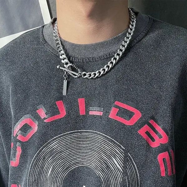 Other Titanium Steel Link Chain Necklace for Men Women Hip Hop Size ONE SIZE - 1 Thumbnail
