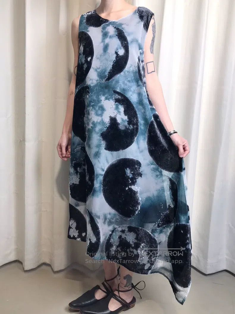 Yohji Yamamoto Yohji Yamamoto size 1 Dark Moon Flocked Dress Size S / US 4 / IT 40 - 1 Thumbnail