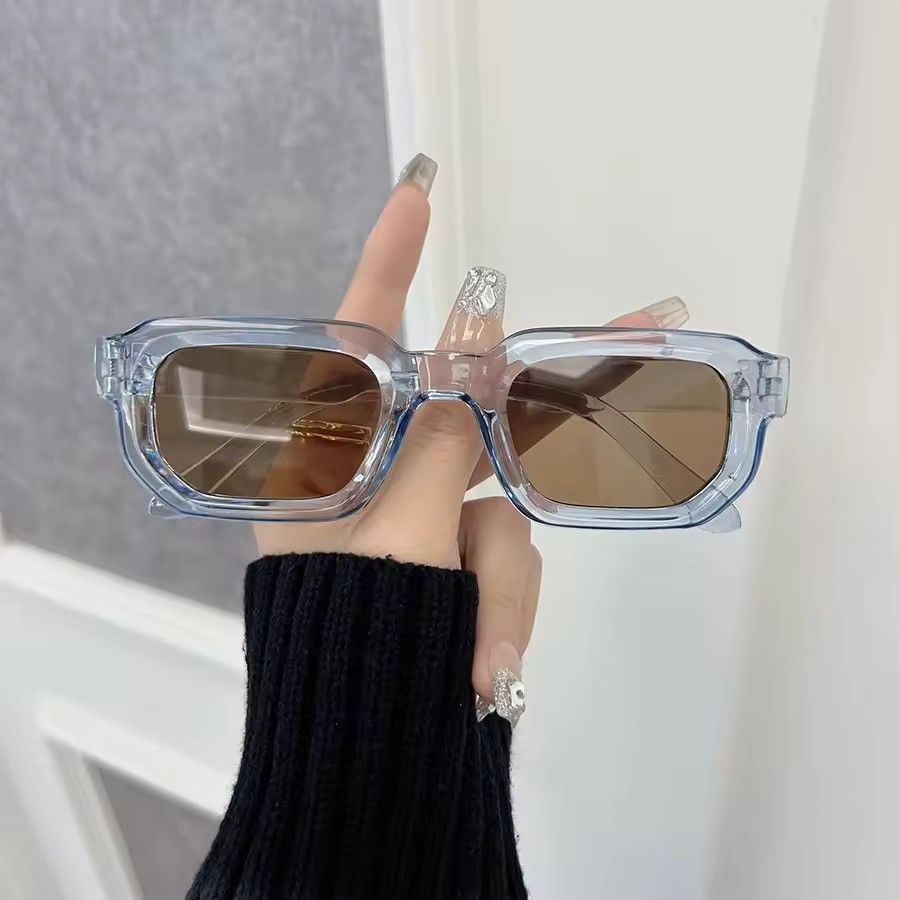 Electric Visual Blue Square Sunglasses - Clear Frames with Brown Lenses Size ONE SIZE - 1 Thumbnail