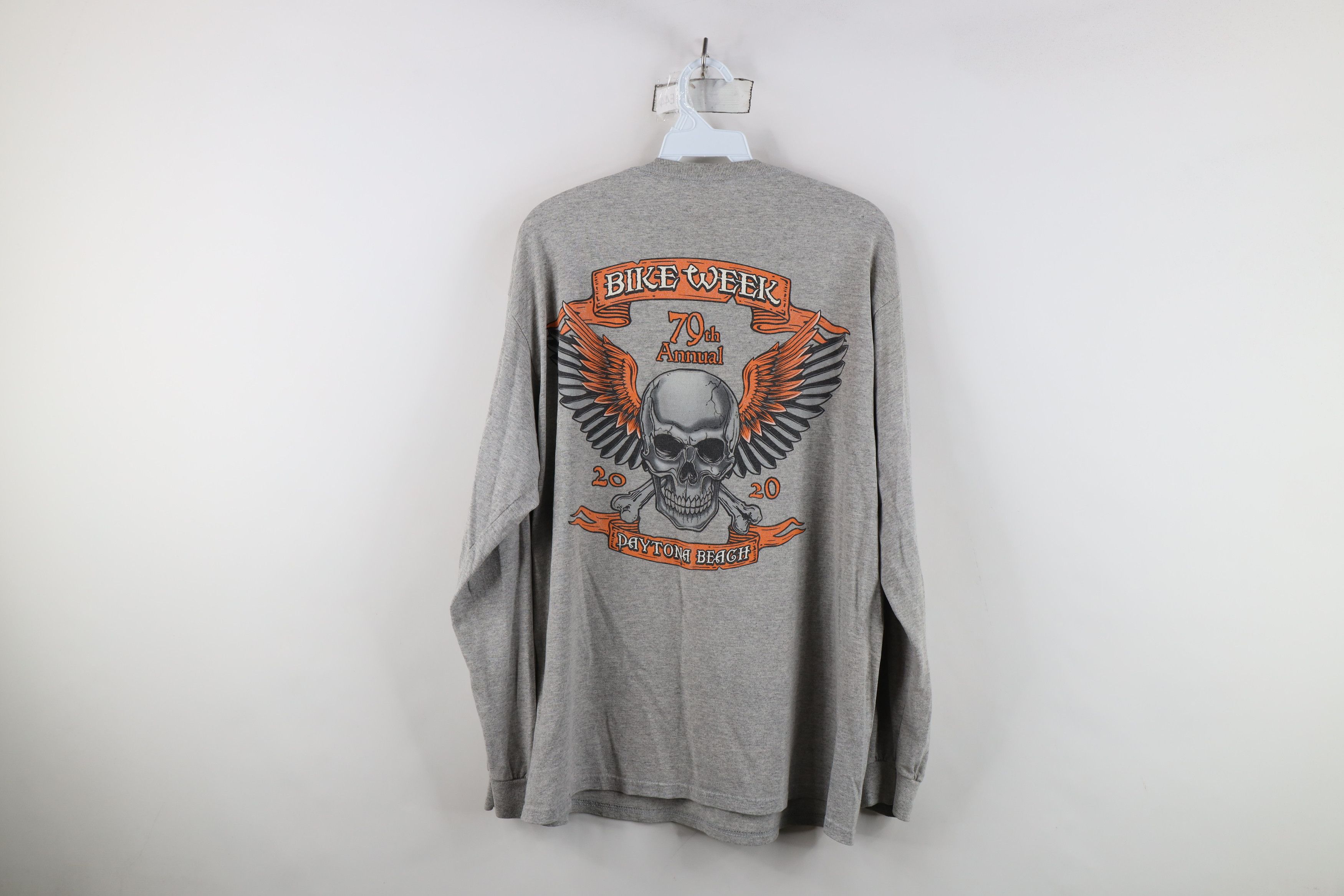 Vintage Y2K Beach Bike Week Skull Crossbones Long Sleeve Shirt Size US L / EU 52-54 / 3 - 13 Thumbnail