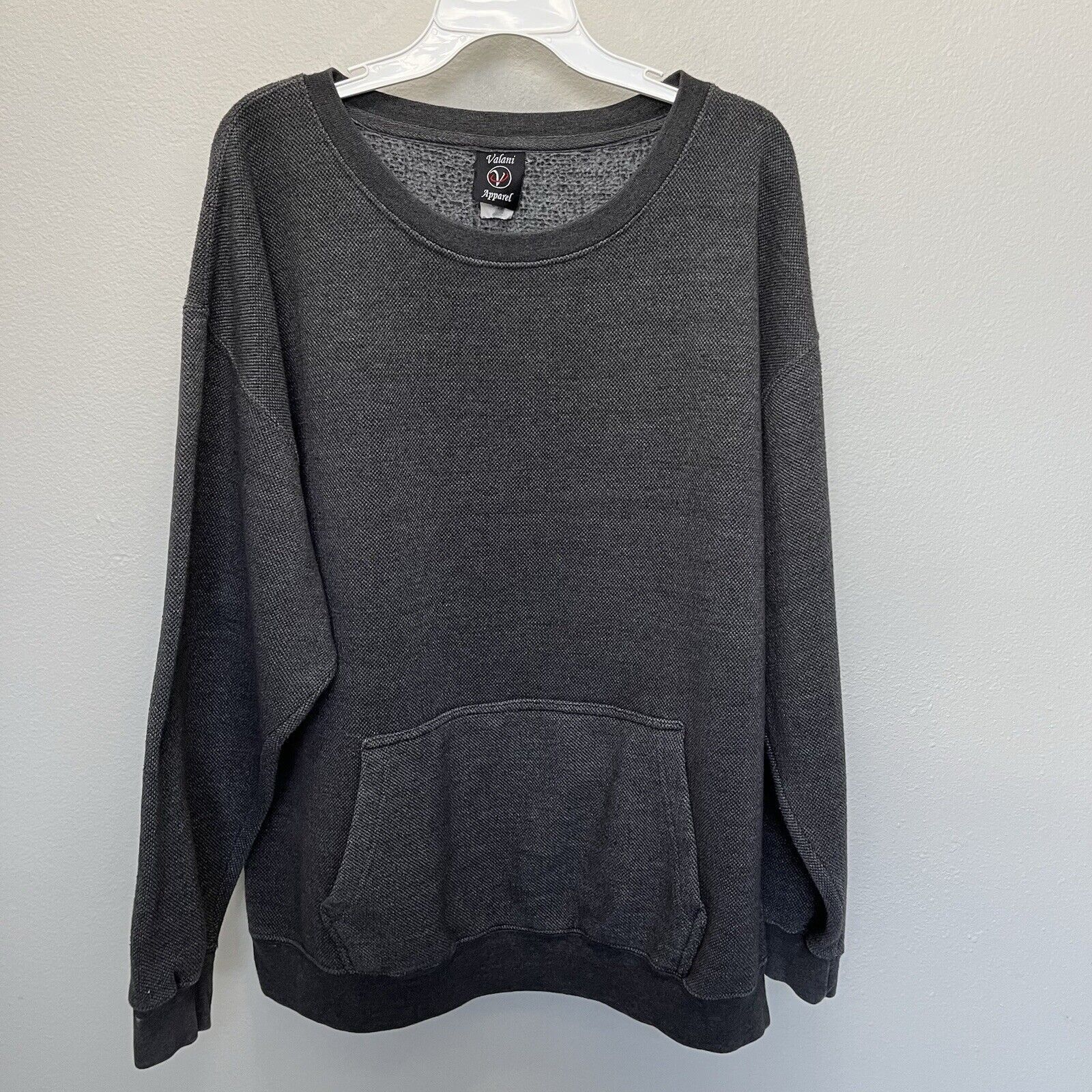 Vintage Valani Apparel | Gray Pique Front Pocket Textured Sweater Size XL / US 12-14 / IT 48-50 - 2 Thumbnail