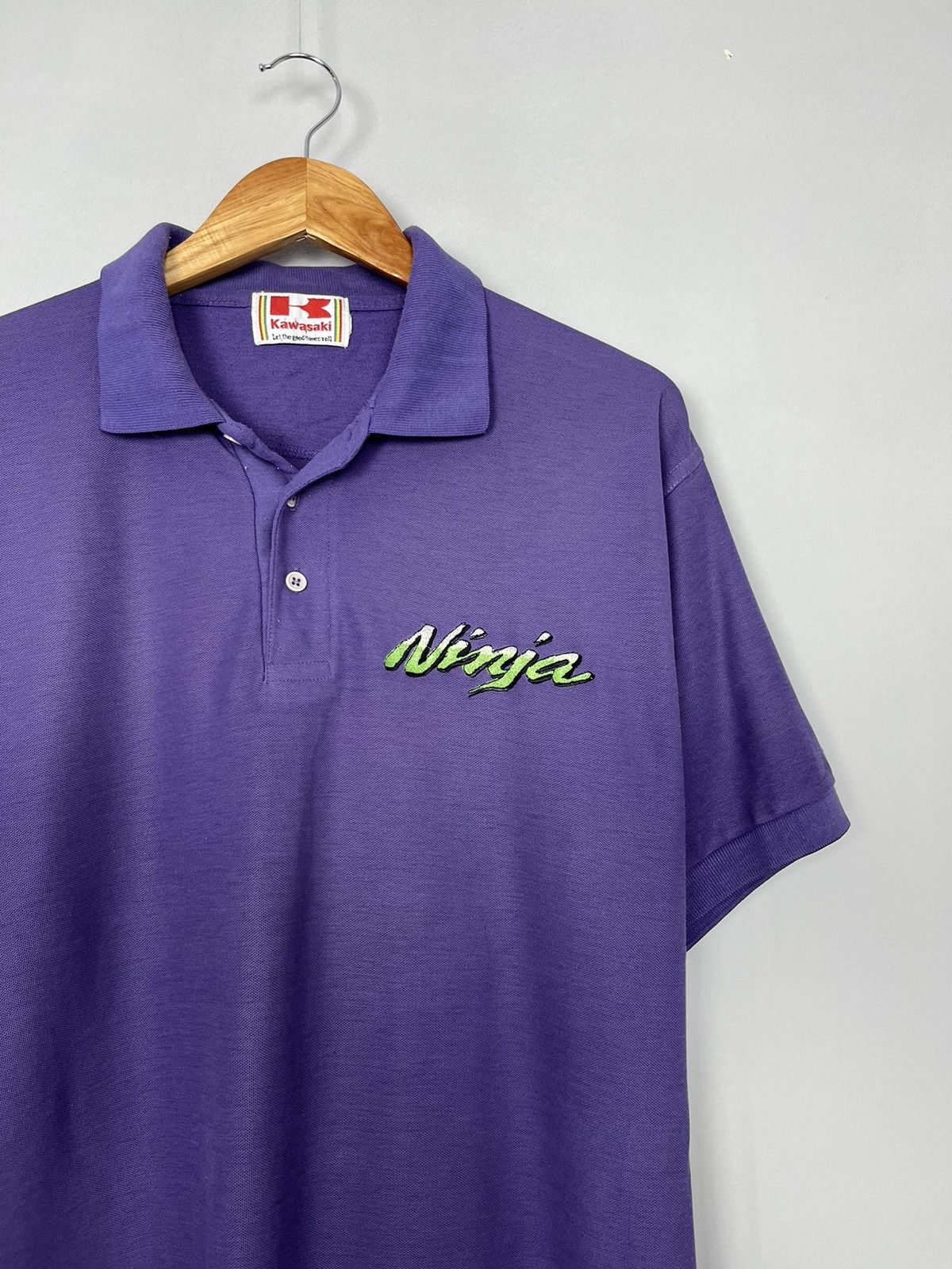 Vintage Kawasaki Ninja Vintage Y2K Racing Moto Polo Size US L / EU 52-54 / 3 - 3 Thumbnail