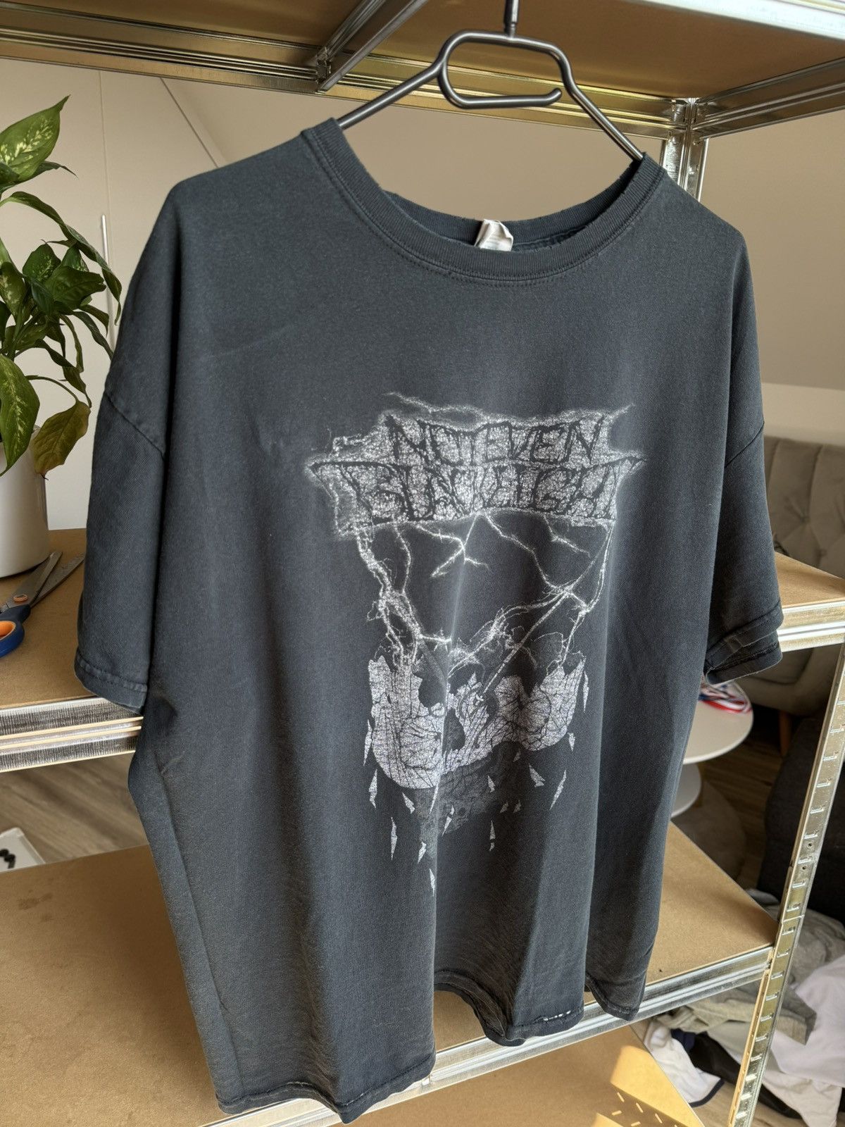 Band Tees × Japanese Brand × Vintage Vintage Not Even Blacklight German Metal Distressed Tshirt Size US XL / EU 56 / 4 - 7 Thumbnail