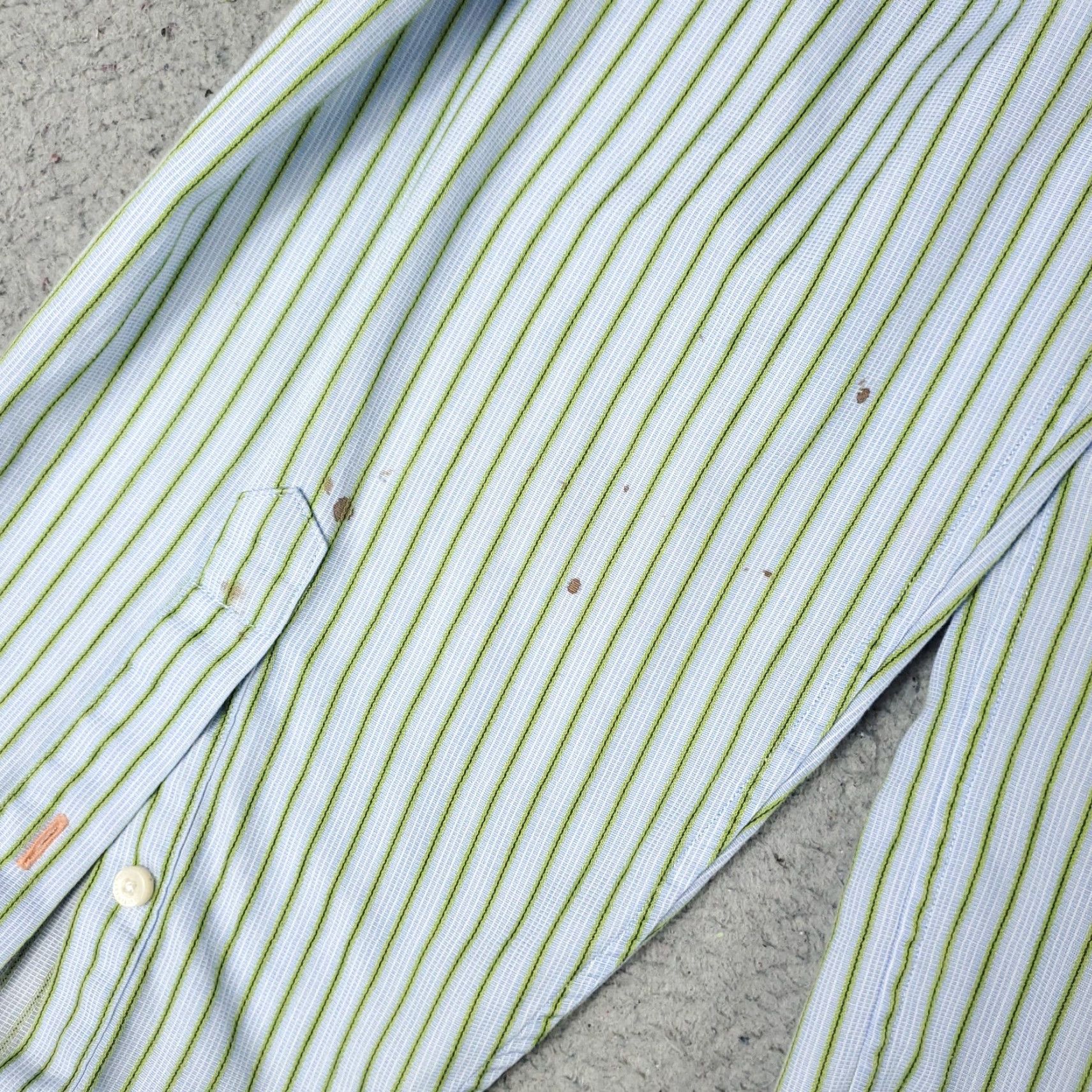 Tommy Hilfiger Tommy Hilfiger Dress Shirt Mens 16.5 Blue Striped Long Sleeve Button-Down Regular Fit Size 42R - 6 Thumbnail