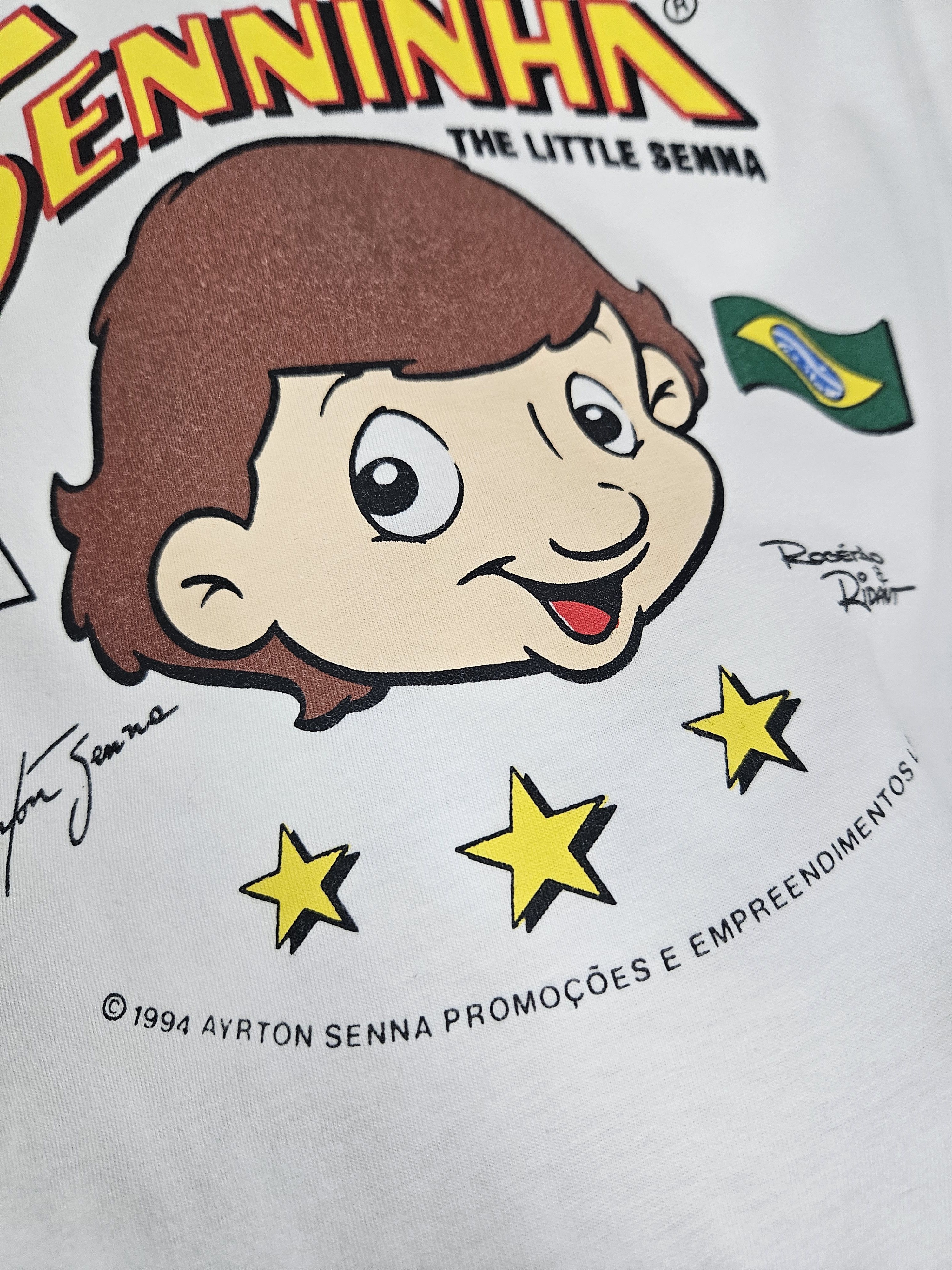 Vintage Vintage Ayrton Senna Formula One 90s Senninha Comic shirt Size US M / EU 48-50 / 2 - 7 Thumbnail