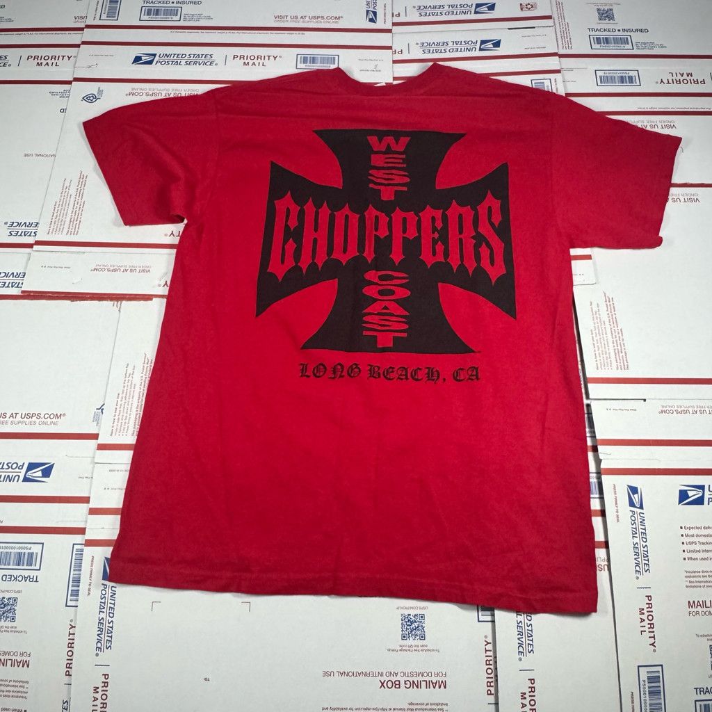 Harley Davidson Red West Coast Choppers T-Shirt Vintage Size LARGE Size US L / EU 52-54 / 3 - 4 Thumbnail