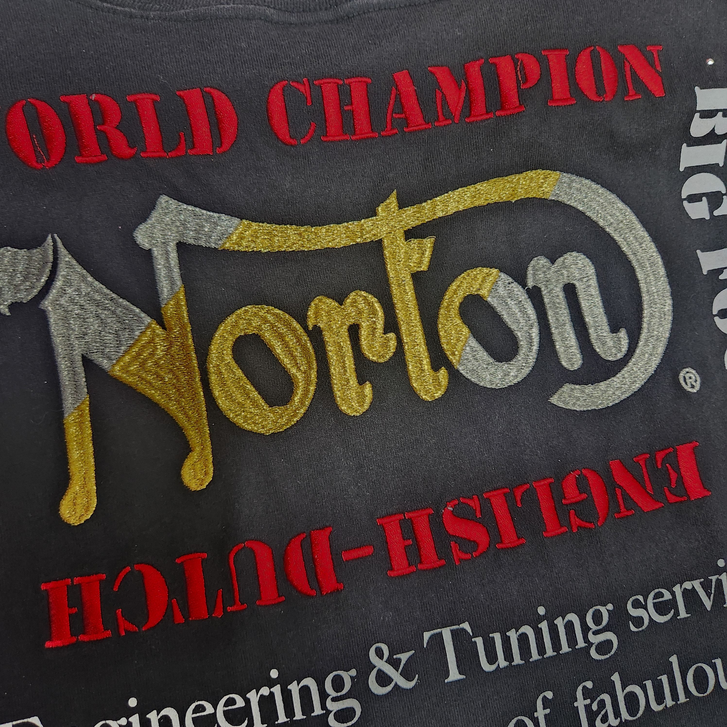 Norton Vintage Norton Bling Bling Big Logo TShirt Size US S / EU 44-46 / 1 - 14 Thumbnail