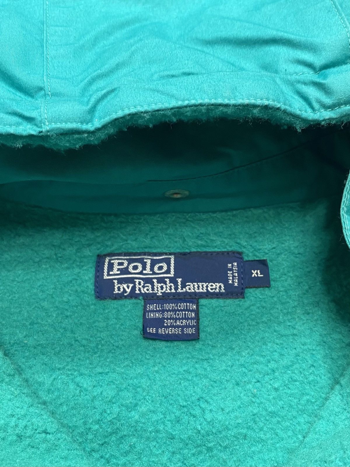 Polo Ralph Lauren 90s Vintage Polo Ralph Lauren Teal Hooded Windbreaker Jacket Size US XL / EU 56 / 4 - 3 Thumbnail