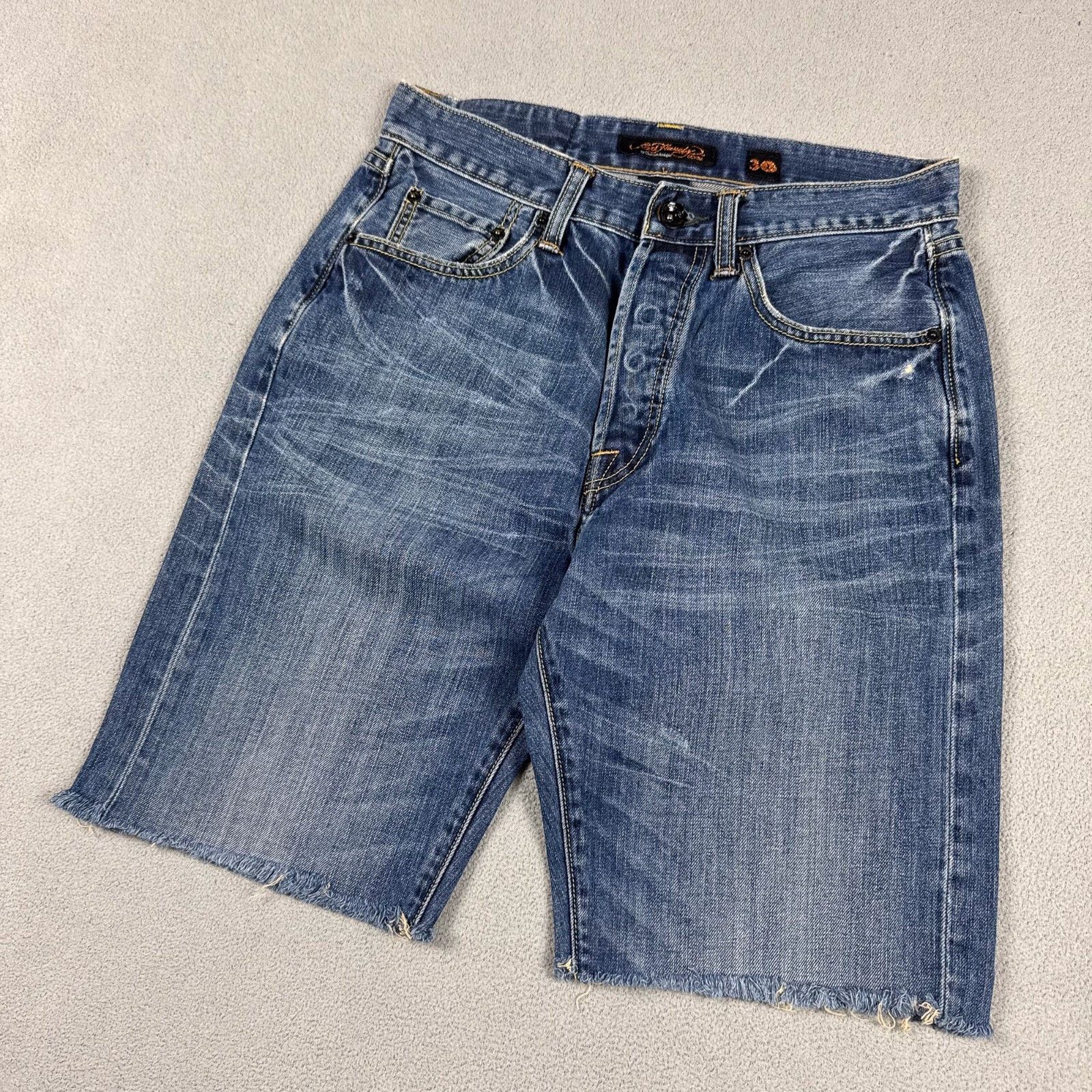 Ed Hardy Ed Hardy Vintage Denim Shorts 30 Blue Cut Off Raw Hem Y2K Size US 30 / EU 46 - 7 Thumbnail
