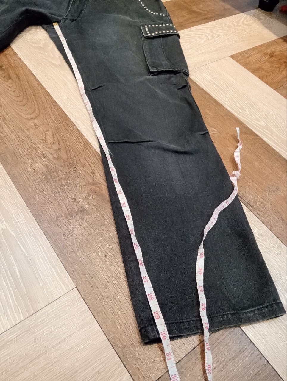 Japanese Brand POWER TO THE PEOPLE JAPAN FADED BLACK STUDDED CARGO PANTS Size US 36 / EU 52 - 13 Thumbnail