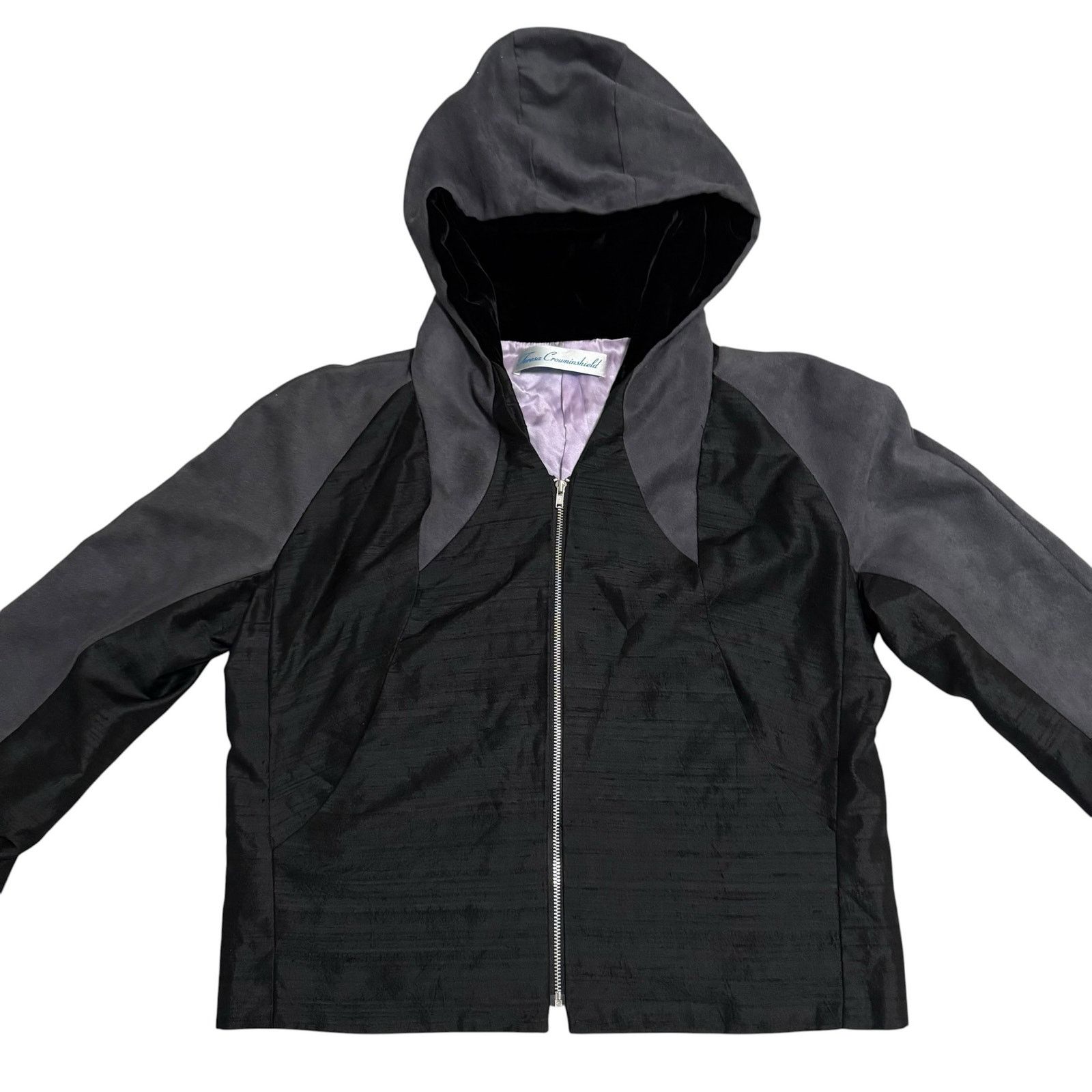 Other Teresa Crowninshield Hooded Crop Jacket Silk Gray Size Small Size M / US 6-8 / IT 42-44 - 3 Thumbnail