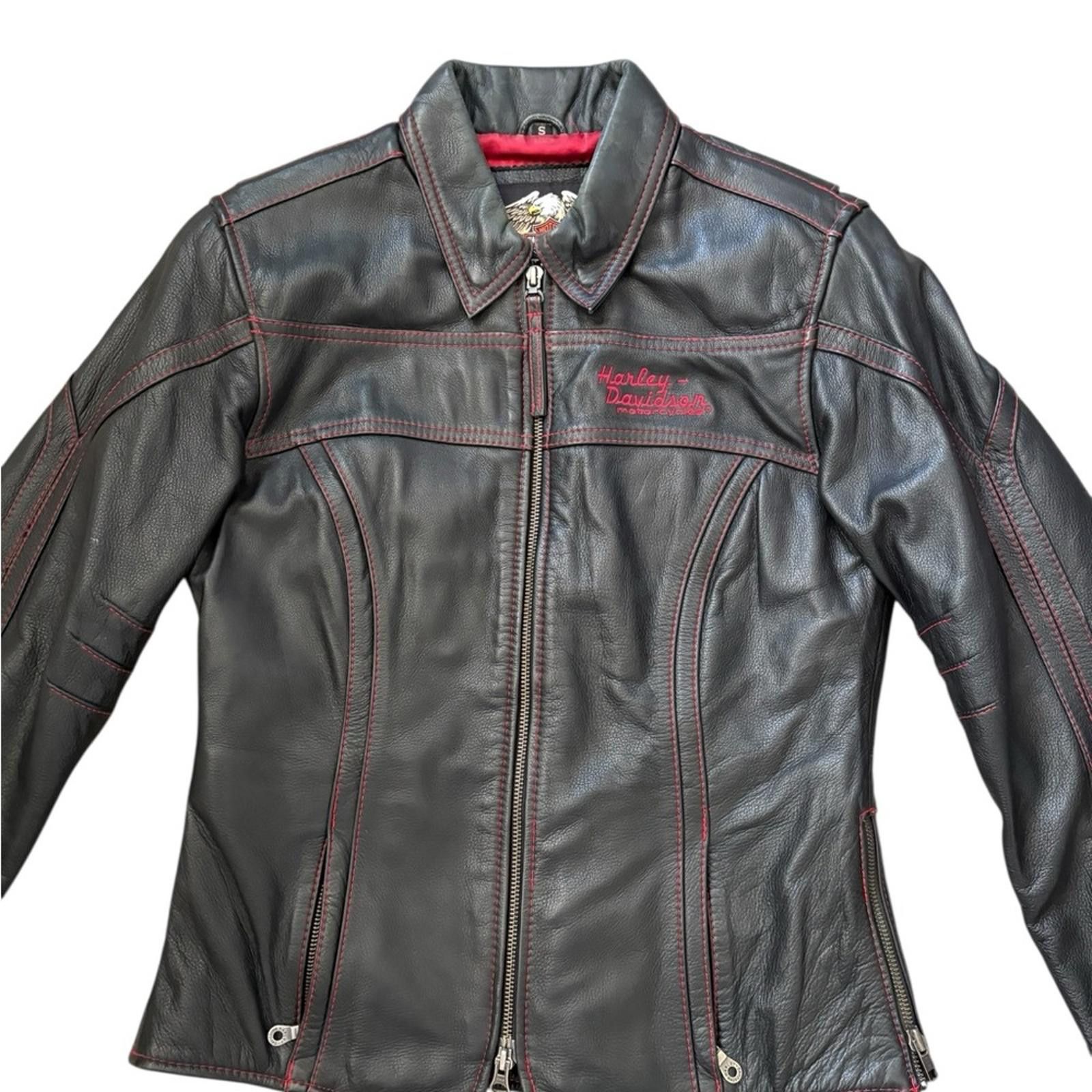 Harley Davidson Harley-Davidson Leather Zipper Motorcycle Logo Jacket Black Size S / US 4 / IT 40 - 10 Thumbnail