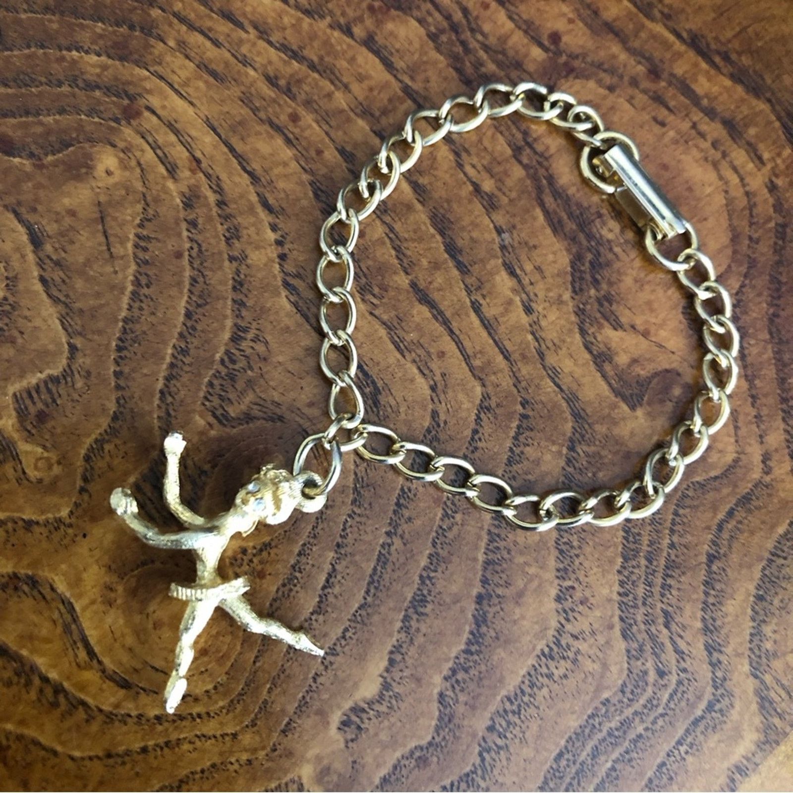 Vintage Vintage dancing ballerina rhinestone girls charm bracelet Size ONE SIZE - 2 Thumbnail