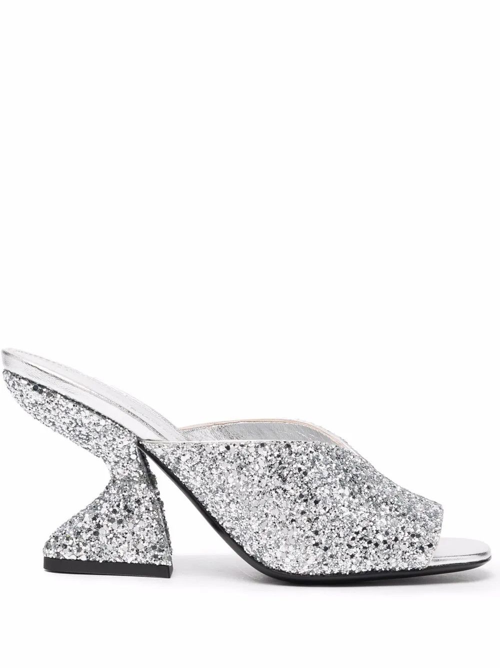 Salvatore Ferragamo o1y0426 Spool Heel Mules in Silver Size US 7.5 / IT 37.5 - 1 Thumbnail