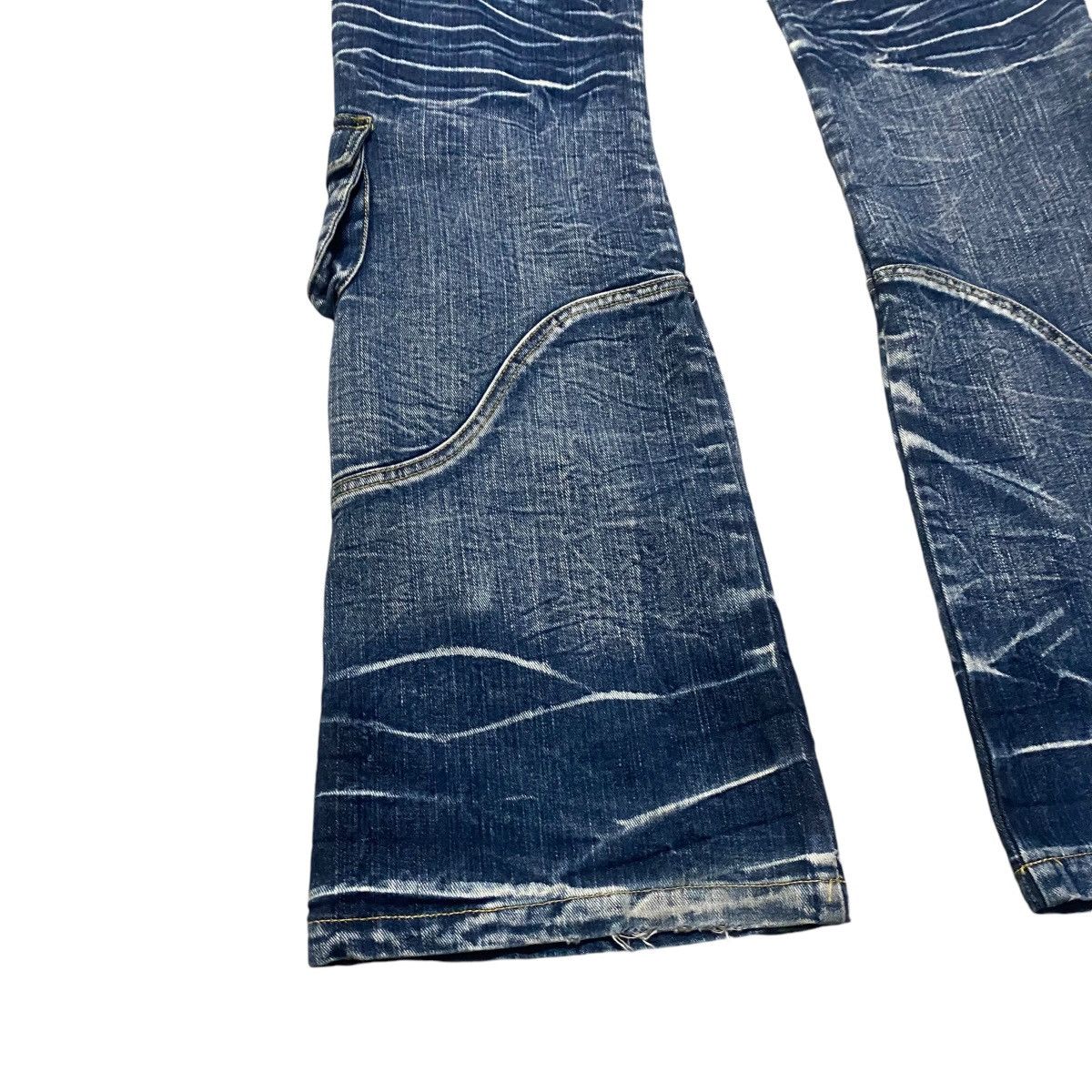 Japanese Brand Vintage TOPISM Denim Super Flare Cargo Pants Size US 34 / EU 50 - 14 Thumbnail