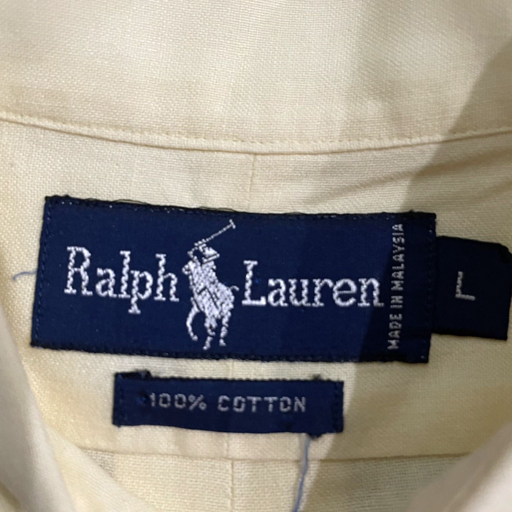 Ralph Lauren Ralph Lauren Shirt Button-Down Short Sleeve Mens L Yellow 100% Cotton Size US L / EU 52-54 / 3 - 4 Thumbnail
