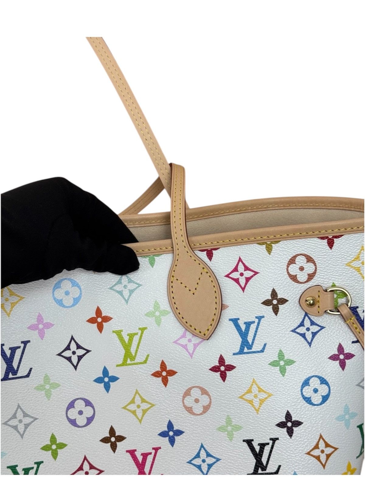Louis Vuitton × Takashi Murakami Louis Vuitton x Takashi Murakami Neverfull MM Handbag Size ONE SIZE - 4 Thumbnail
