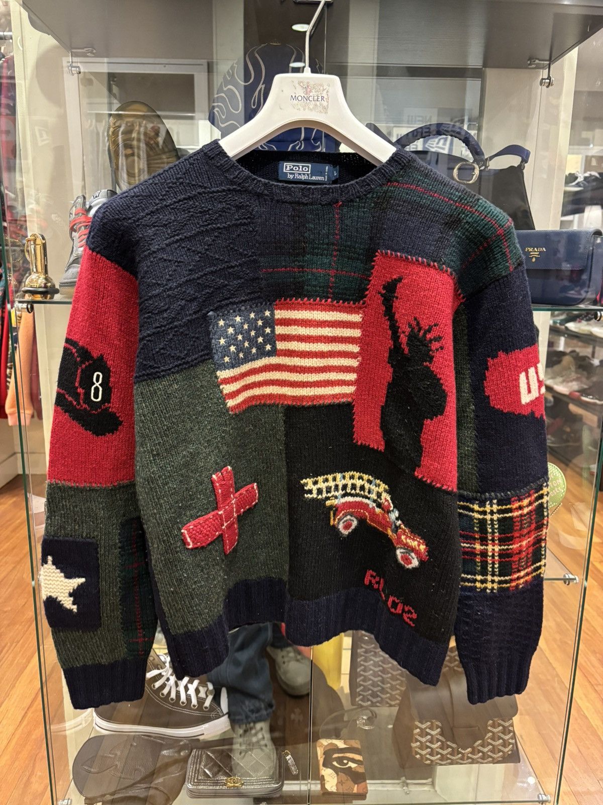 Polo Ralph Lauren Polo Ralph Lauren Patchwork Knit Sweater Size US L / EU 52-54 / 3 - 1 Thumbnail