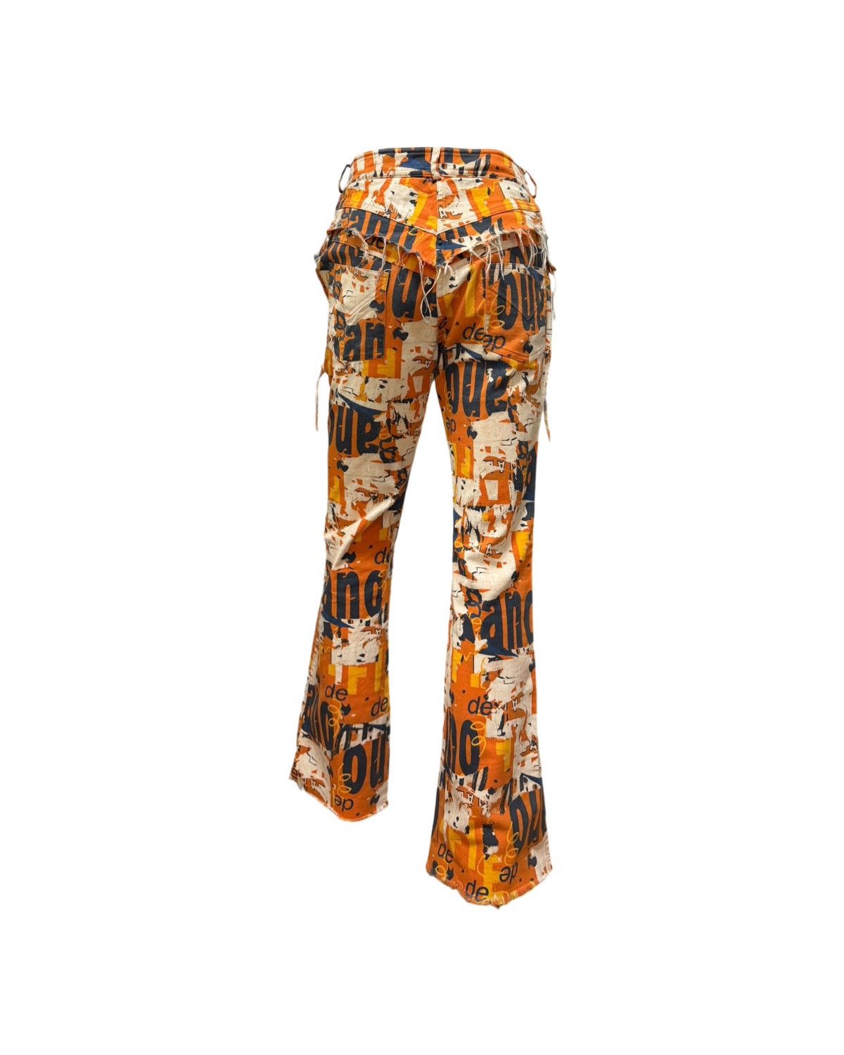 Dior CHRISTIAN DIOR S/S 2001 Graphic Print Cargo Flared Trousers Size 27" / US 4 / IT 40 - 2 Thumbnail