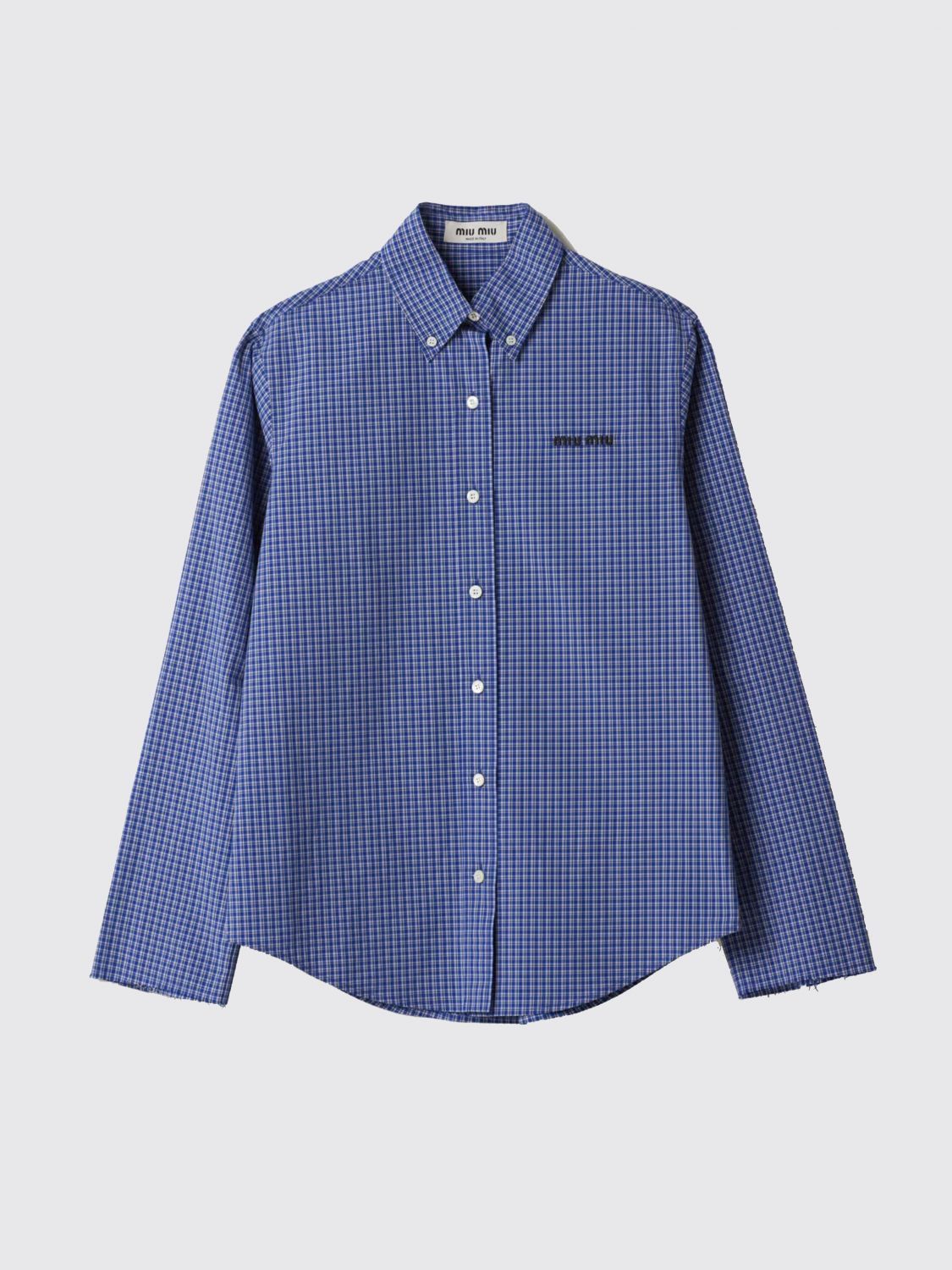 Miu Miu Miu Miu Shirt Woman Gnawed Blue Size XS / US 0-2 / IT 36-38 - 1 Preview