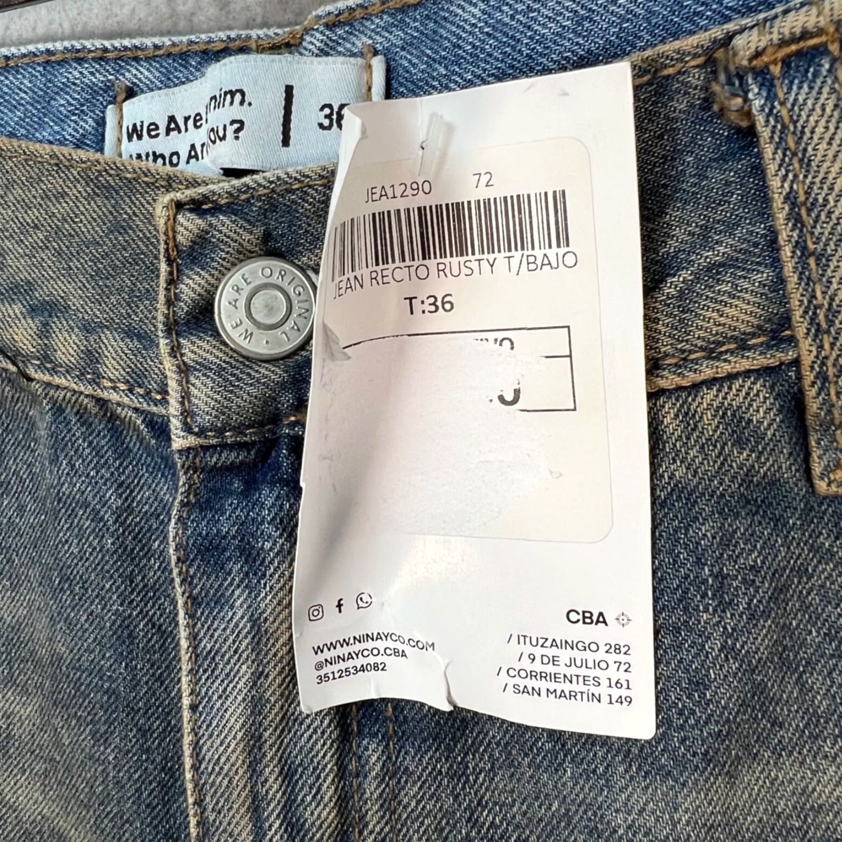 Vintage Nina Womens 38 Jeans Denim Blue High-Waisted Straight Leg 32 in Inseam 30 In 5-Pocket Style New with Tags Size 26" / US 2 / IT 38 - 5 Thumbnail