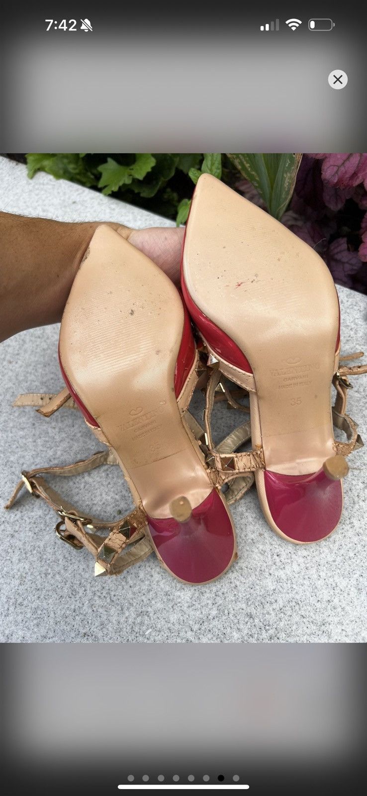 Valentino Valentino Fuchsia and Gold Studded Heels Size US 5 / IT 35 - 7 Thumbnail
