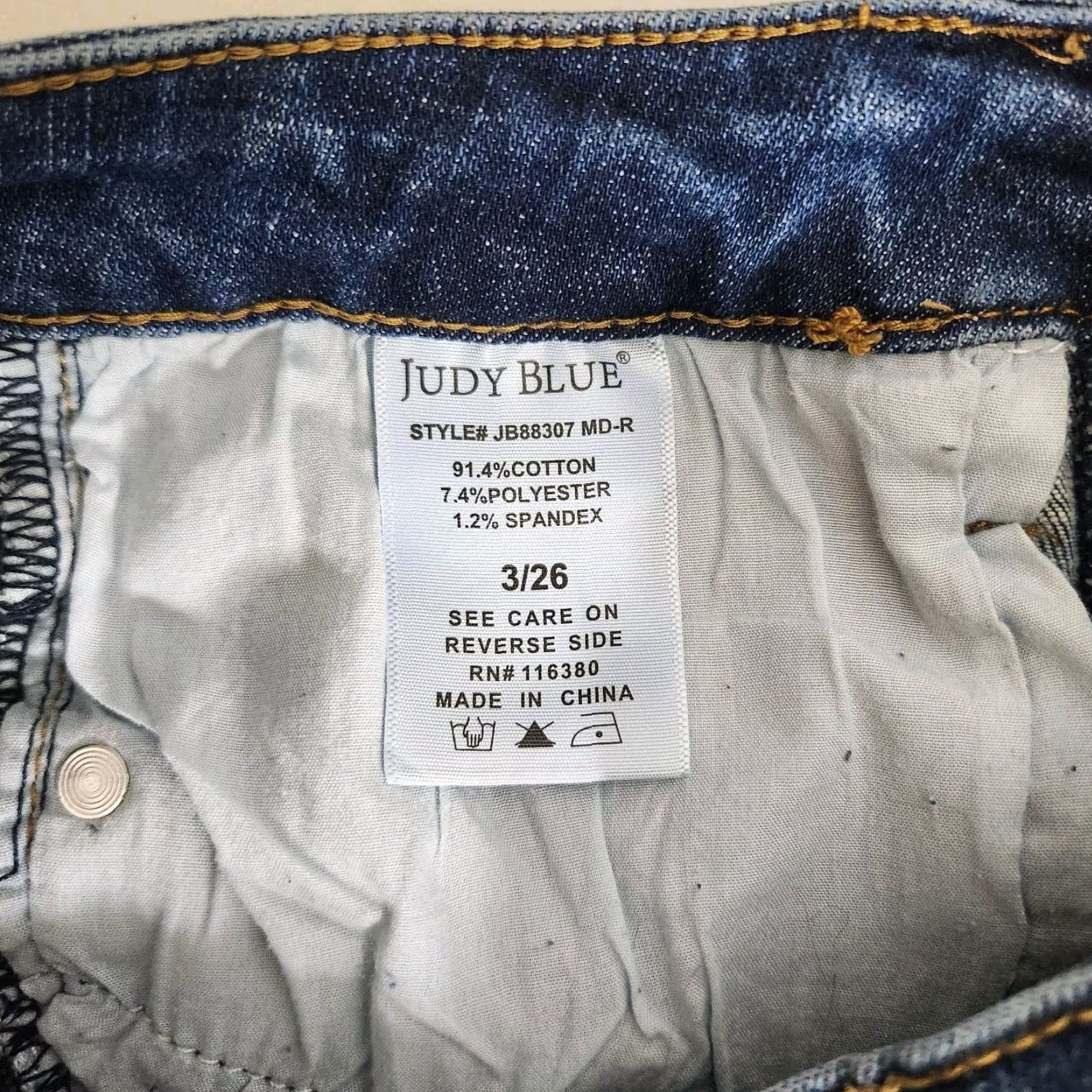 Vintage Judy Blue Mid Rise Medium Wash Skinny Jeans w/Thermal Patch Insert - Size 3/26 Size 26" / US 2 / IT 38 - 8 Thumbnail