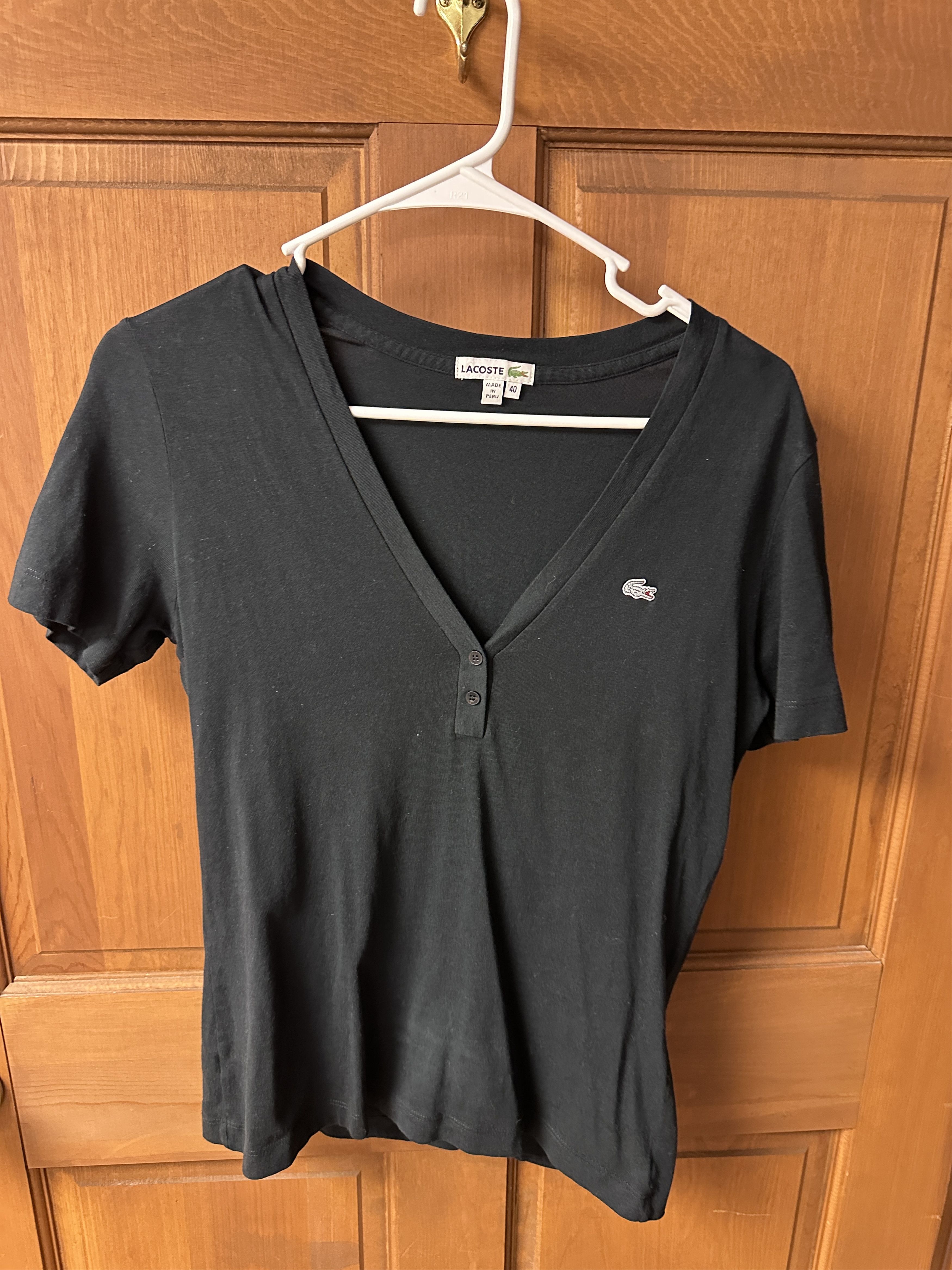 Lacoste Lacoste Women's Black T-shirt Size 40 Size S / US 4 / IT 40 - 1 Thumbnail