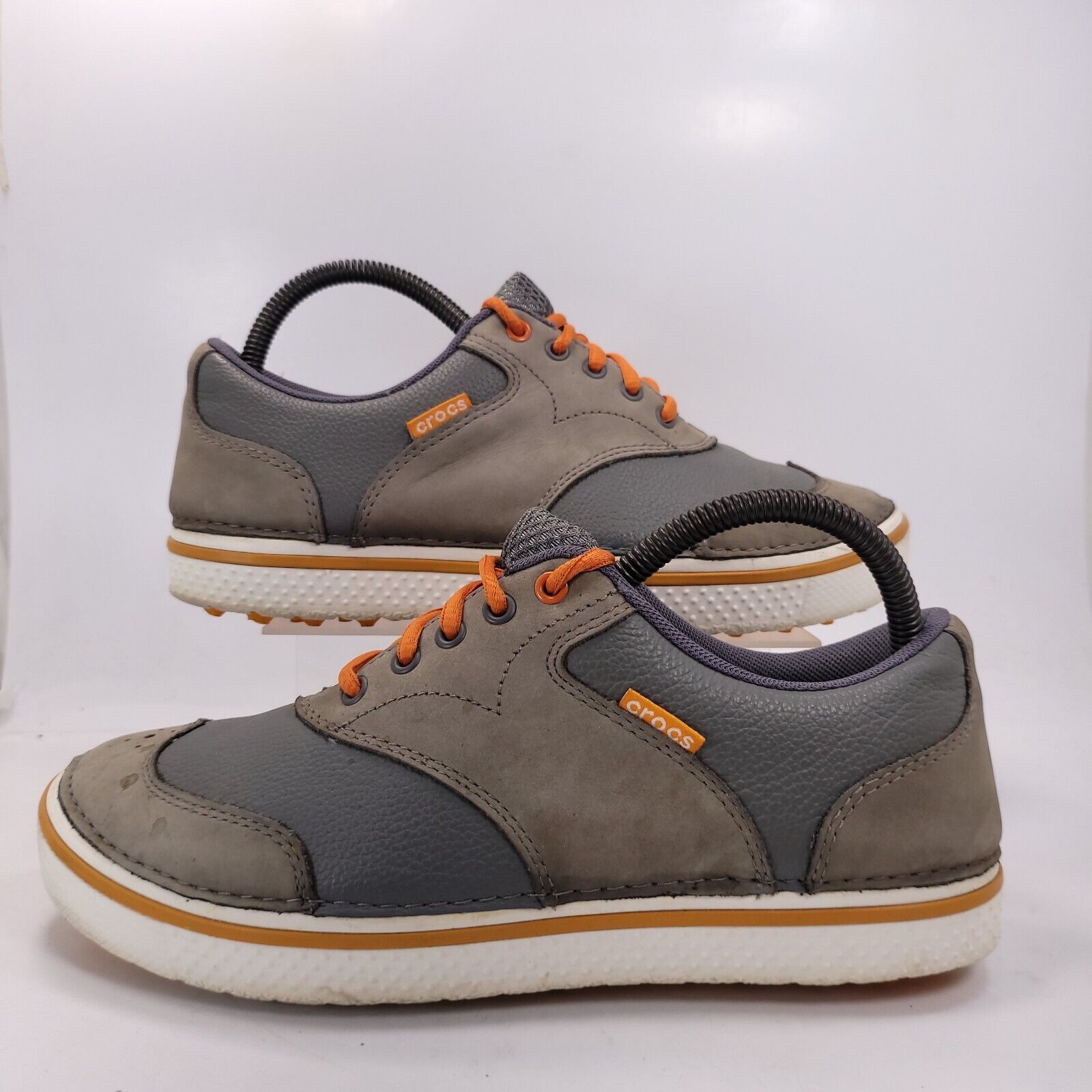 Crocs Crocs Athletic Leather Golf Shoe Mens Size 8 Gray Orange Size US 7 / EU 40 - 5 Thumbnail