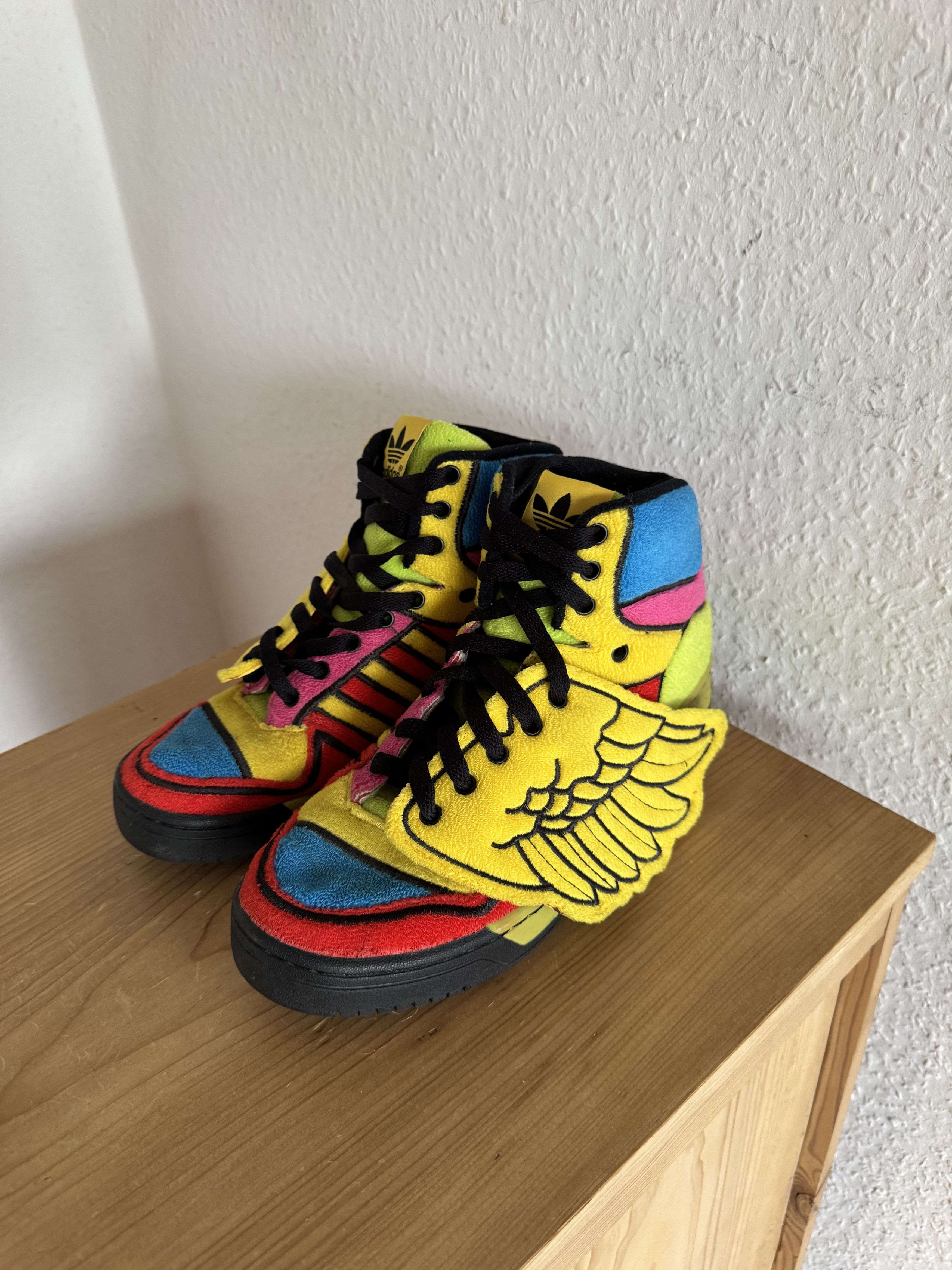Adidas × Jeremy Scott Winged Rainbow Fleece Sneakers Size US 7.5 / EU 40-41 - 3 Thumbnail