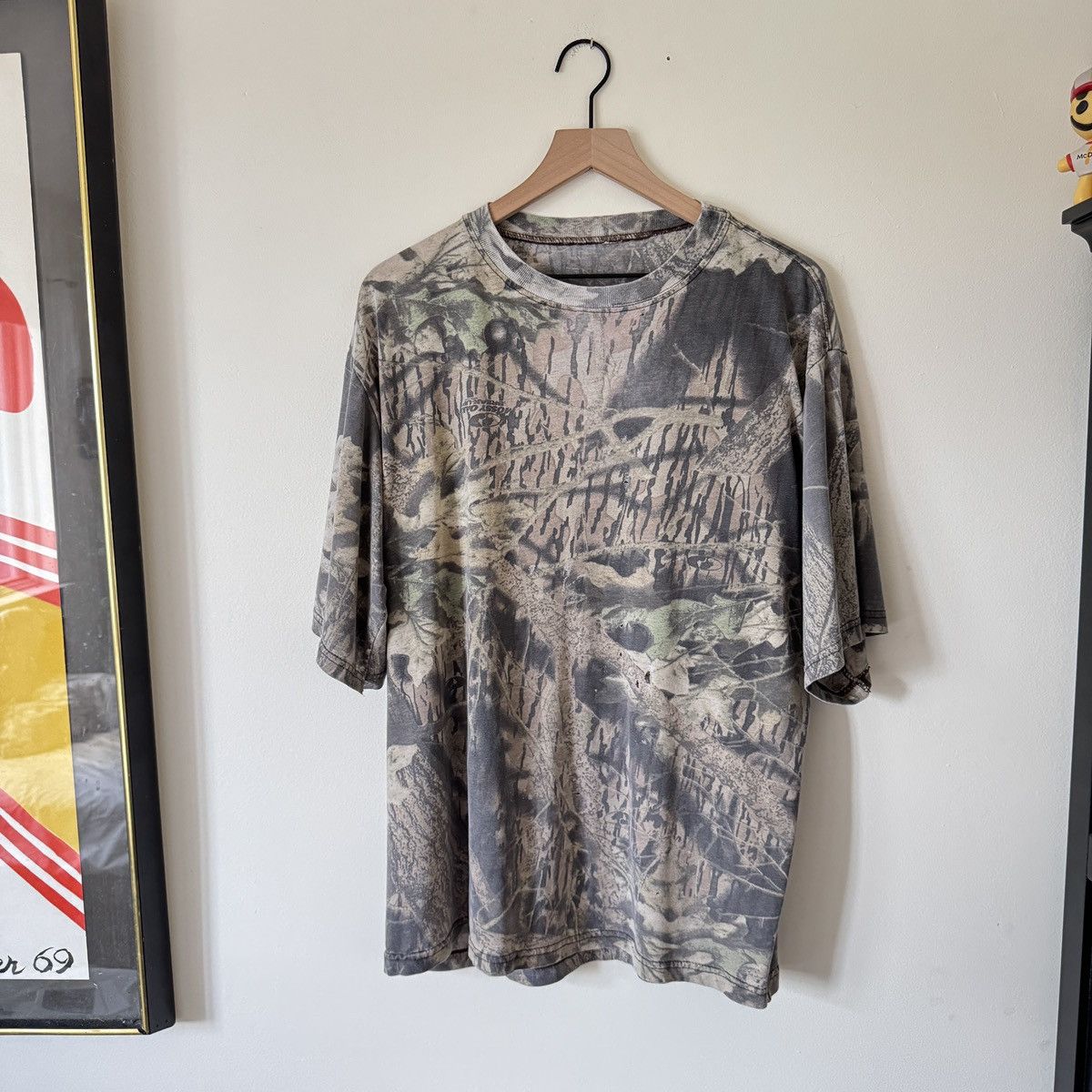 Big Wide Boxy Faded Camo T-Shirt